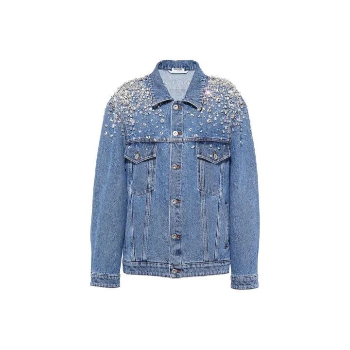 Miu Miu Miu Miu Blue Button-Up Denim Jacket 0079 Size L / US 10 / IT 46 - 1 Thumbnail
