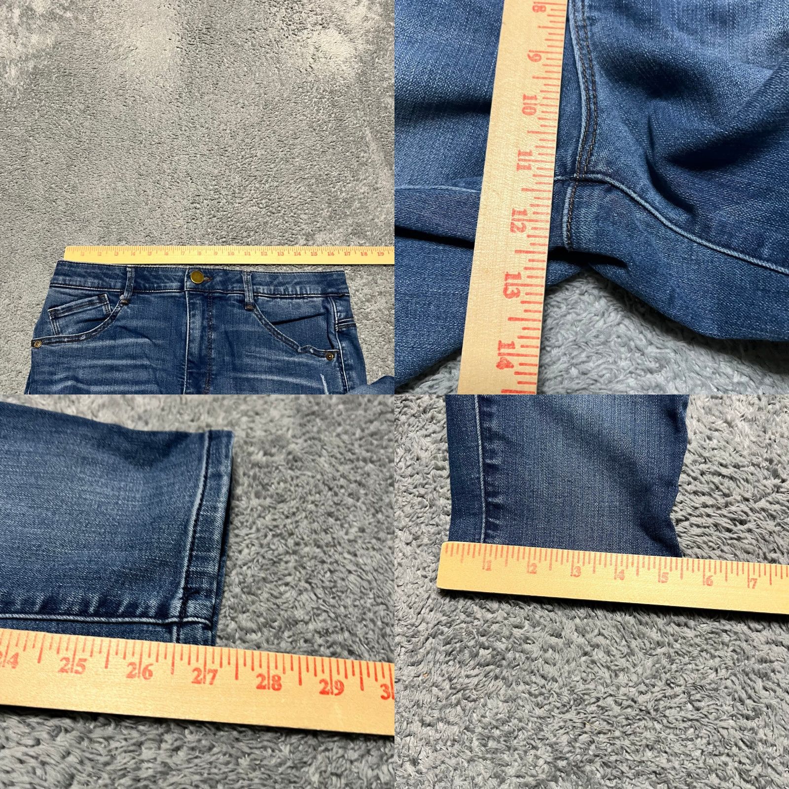 Vintage Democracy Jeans Womens 12 Ankle Denim Blue High Rise 33x27 Pants Regular Size 12 Womens Jeans Blue Denim Pants Ankle Stretch Women Size 34" / US 12 / IT 48 - 8 Thumbnail