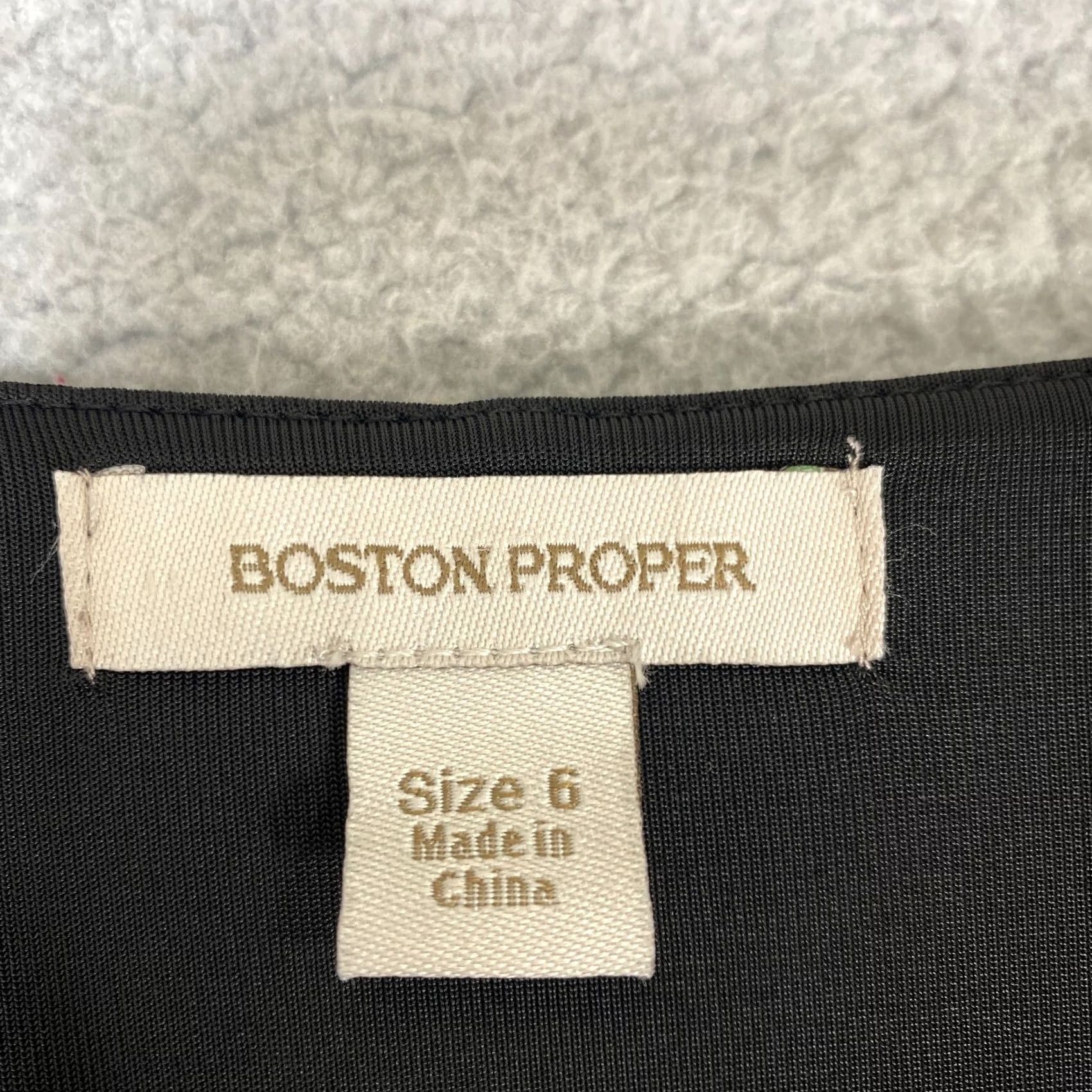 Boston Proper Boston Proper Womens Dress Black Drop Waist Knee Length V-Neck Long Sleeve Blouson Bodycon Sheath Casual Party/Cocktail Travel 6 Size M / US 6-8 / IT 42-44 - 6 Thumbnail