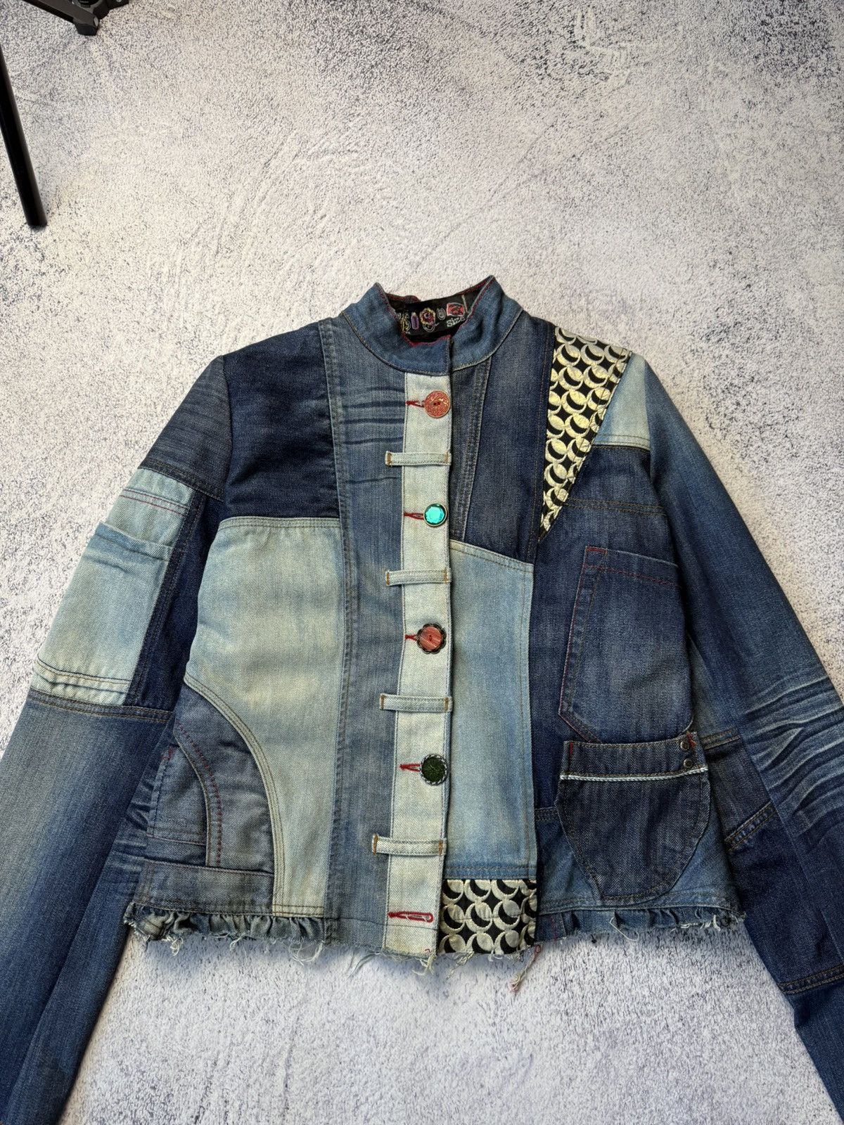 Desigual Vintage Designer Patch work Denim Jackets Y2K Japanese Size M / US 6-8 / IT 42-44 - 2 Thumbnail