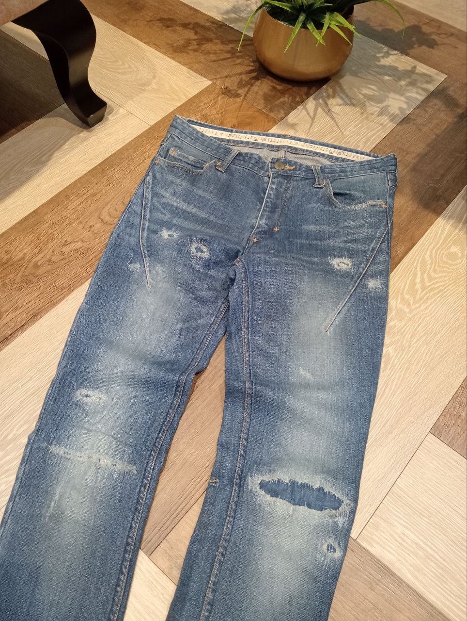 Number (N)ine NUMBER NINE x STUDIOUS BLUE DENIM STRETCH SKINNY PANTS Size US 29 - 4 Thumbnail
