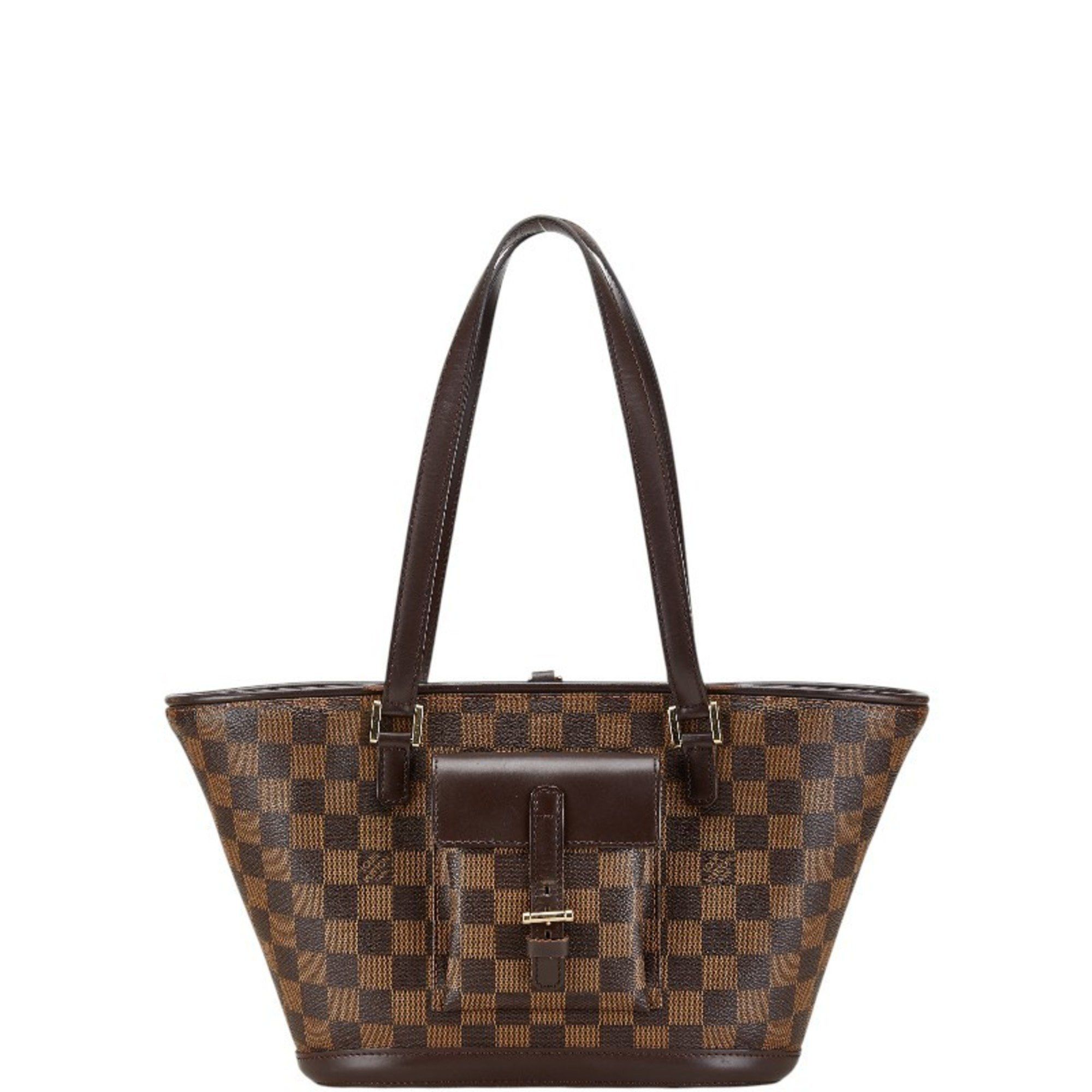 Louis Vuitton Louis Vuitton Damier Manosque PM Tote Bag/Shoulder Bag N51121 Brown Leather Women's LOUIS VUITTON Size ONE SIZE - 1 Thumbnail