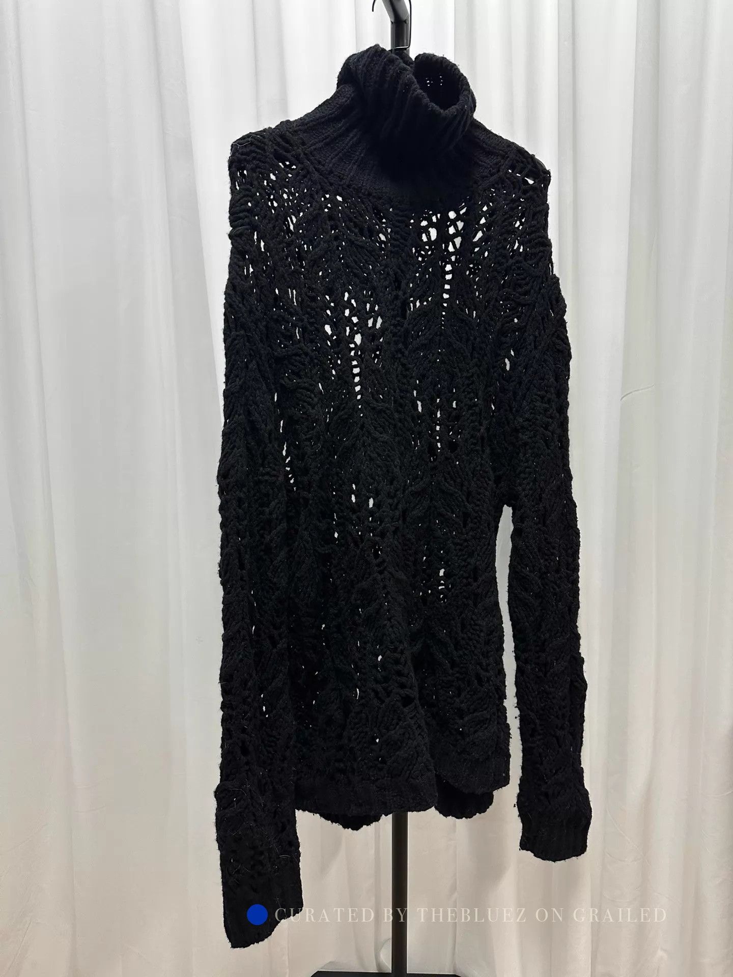 Dries Van Noten Oversized Cutout Wool Sweater in Black Size US M / EU 48-50 / 2 - 1 Thumbnail