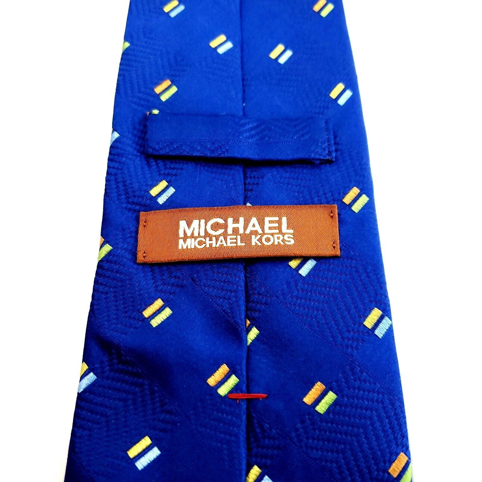 Michael Kors Michael Kors Brown Geometric Woven Long Silk Tie Size ONE SIZE - 3 Thumbnail