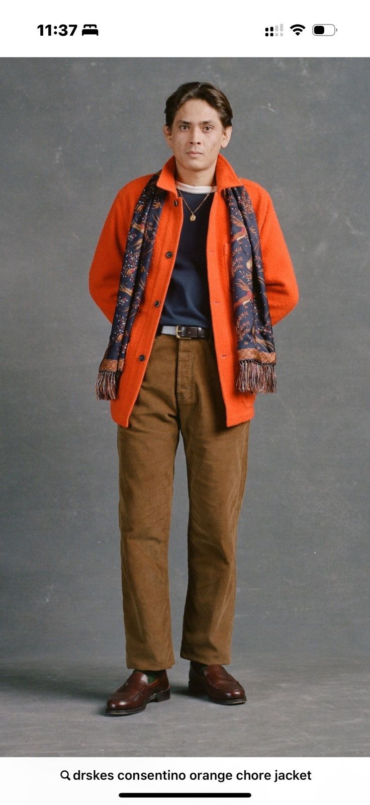 Drake's DRAKE’S ORANGE CASENTINO CHORE JACKET, 44 Size US XL / EU 56 / 4 - 5 Thumbnail