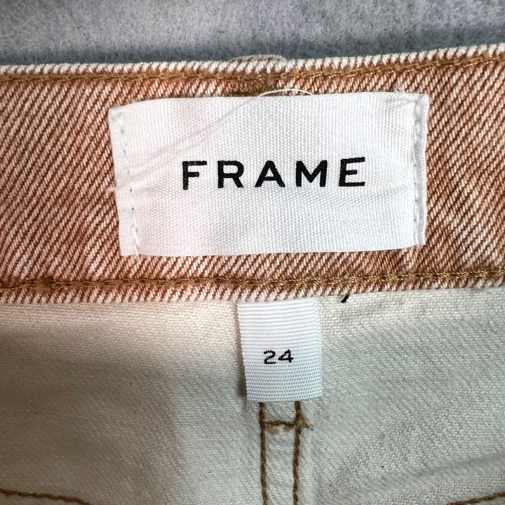Frame VINTAGE FRAME Le Sylvie Slender Straight Jeans Adult Womens 24 Sand Cotton Blend Size 42" / US 20 - 3 Thumbnail