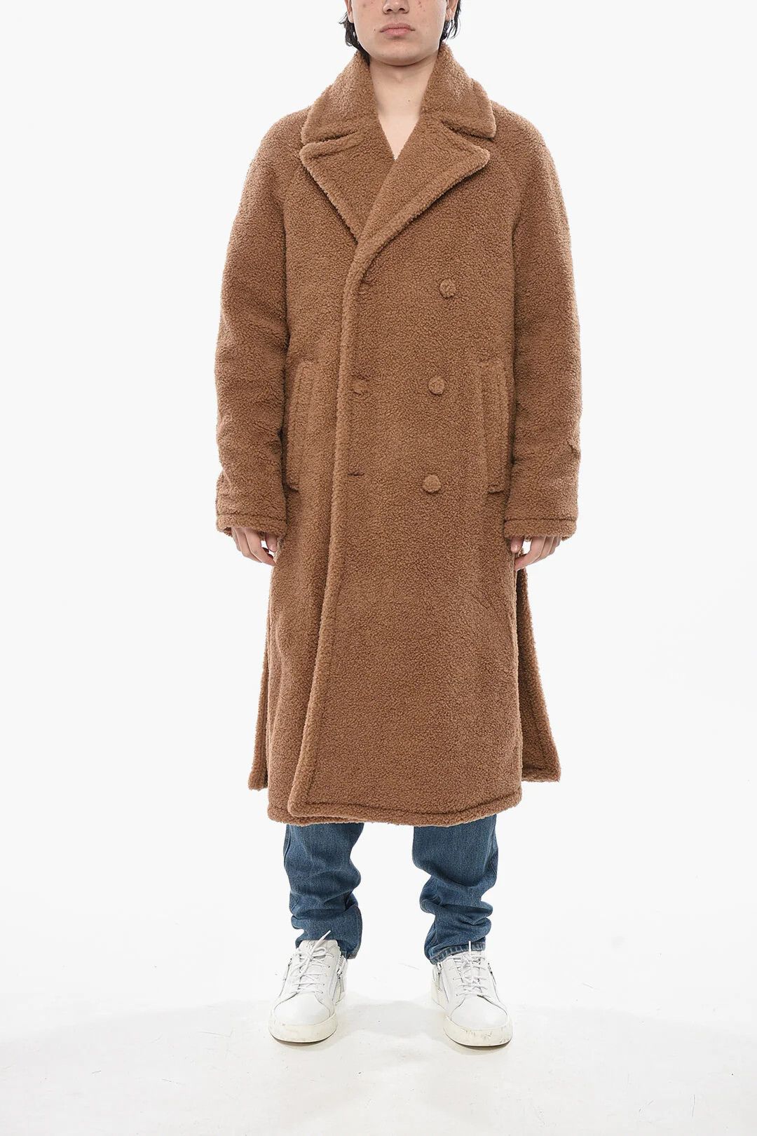Givenchy og1mm0326 Double-Breasted Teddy Coat in Beige Size US S / EU 44-46 / 1 - 3 Thumbnail