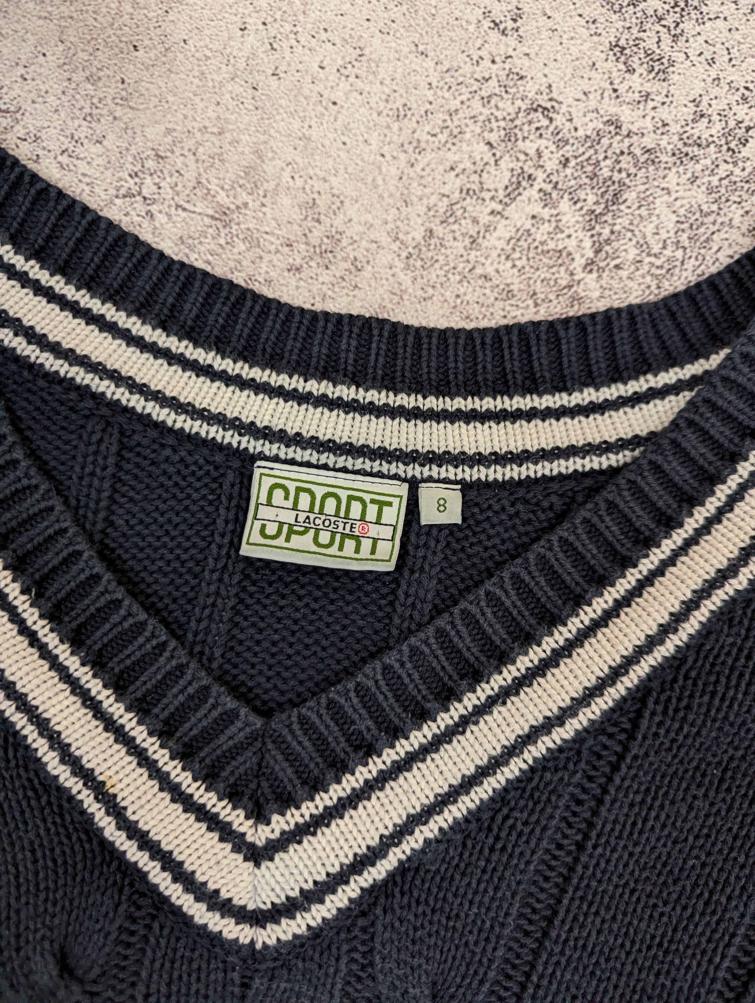 Lacoste VTG Lacoste Sport Cable Knit Sweater Size 8 Size US XXL / EU 58 / 5 - 8 Thumbnail