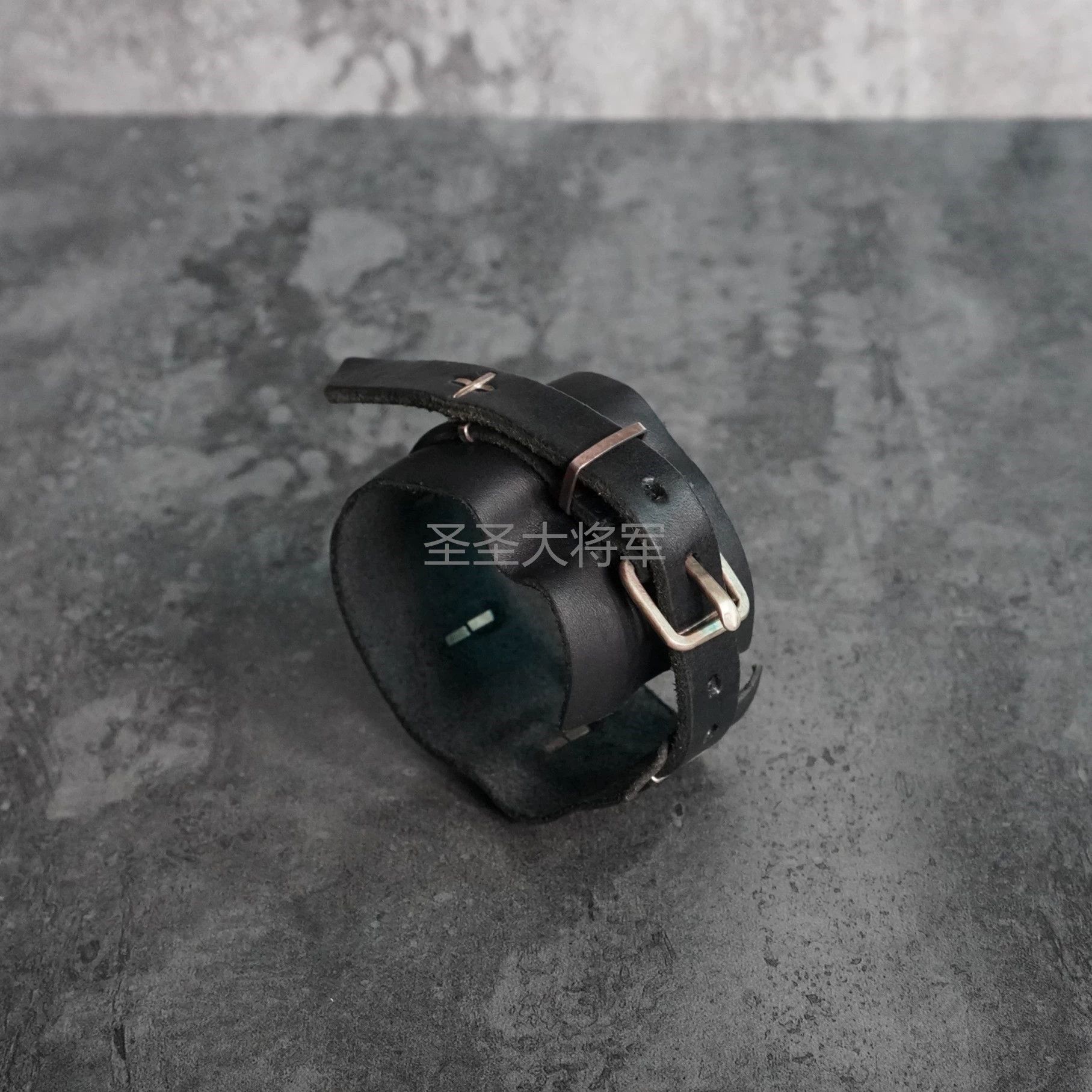 Ma+ M.A+ Retro Silver Bar Stack Black Leather Bracelet Size ONE SIZE - 4 Thumbnail