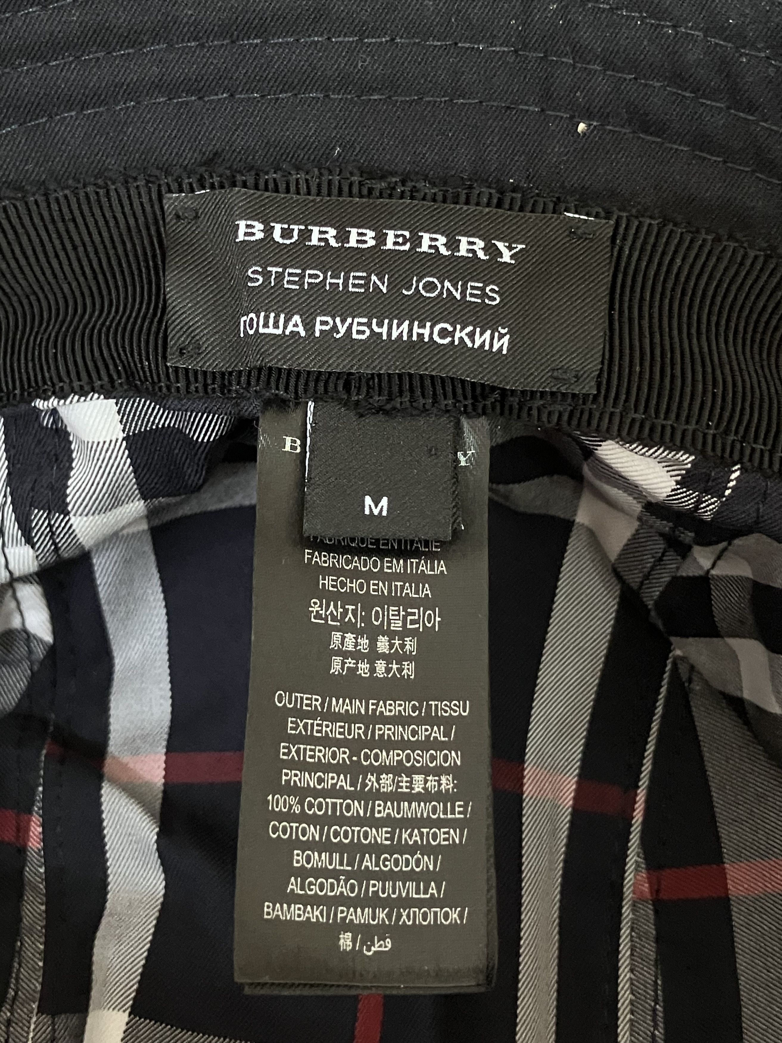 Burberry × Gosha Rubchinskiy SS18 BUCKET HAT IN BLUE CHECK WITH EARS FLAP Size ONE SIZE - 7 Thumbnail