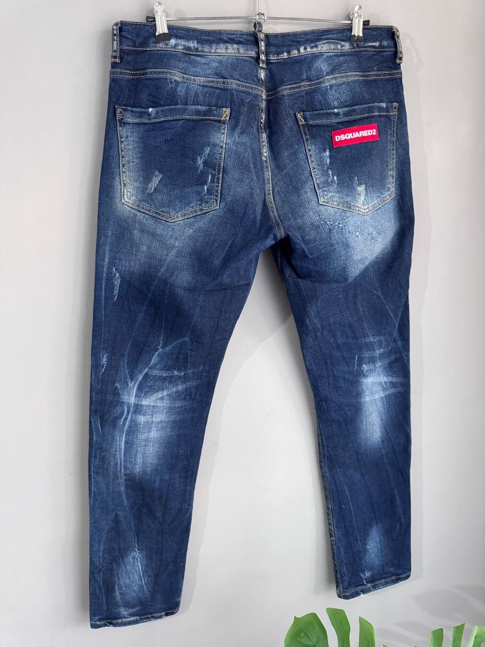 Dsquared2 Dsquared2 Blue Distressed Men's Slim Jeans Size 54 / W35 L32 Size US 35 - 11 Thumbnail