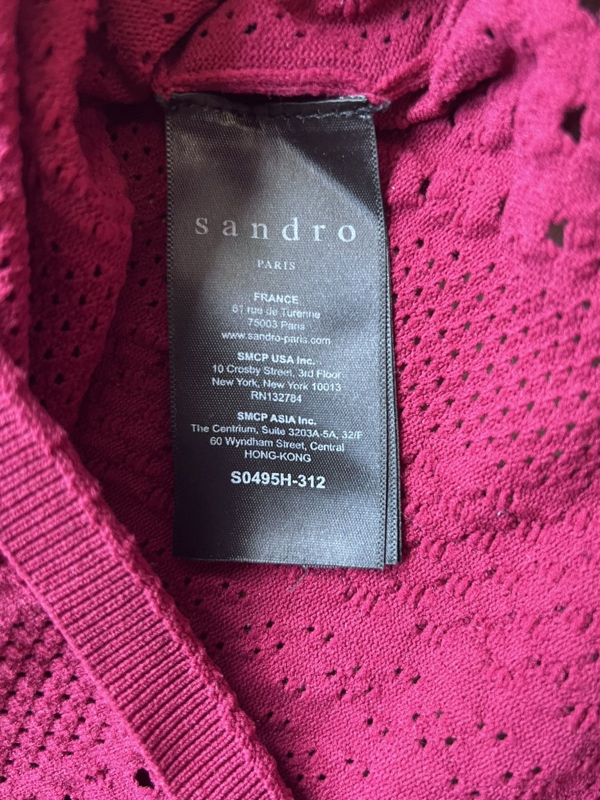 Sandro Sandro Knitted Crop Top Burgundy Size M (1) Size M / US 6-8 / IT 42-44 - 6 Thumbnail