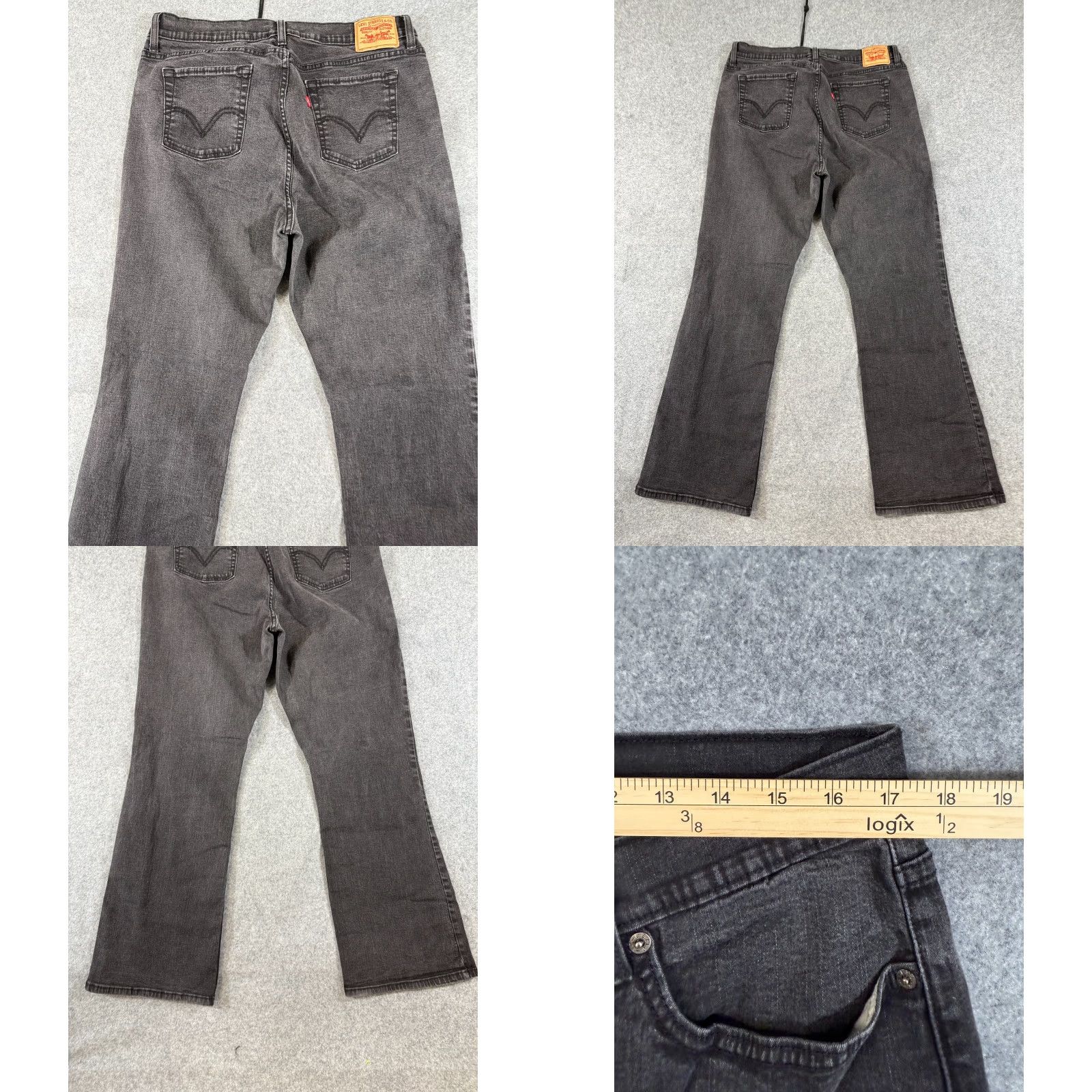 Levi's Levi’s 512 Jeans Womens 34X32 Black Denim Bootcut Slimming 5-Pocket Regular Rise Mid Inseam 32 Color Black Size 34 Mens Womens Boys Girls Size 24" / US 00 / IT 34 - 8 Thumbnail