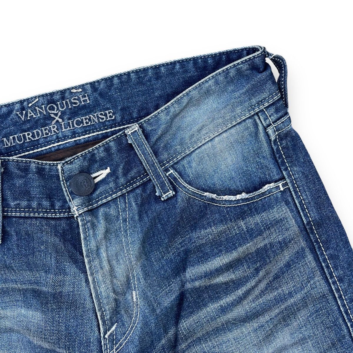 Vanquish 🇯🇵 VANQUISH x MURDER LICENSE WASHED DISTRESSED DENIM PANTS Size US 29 - 7 Thumbnail