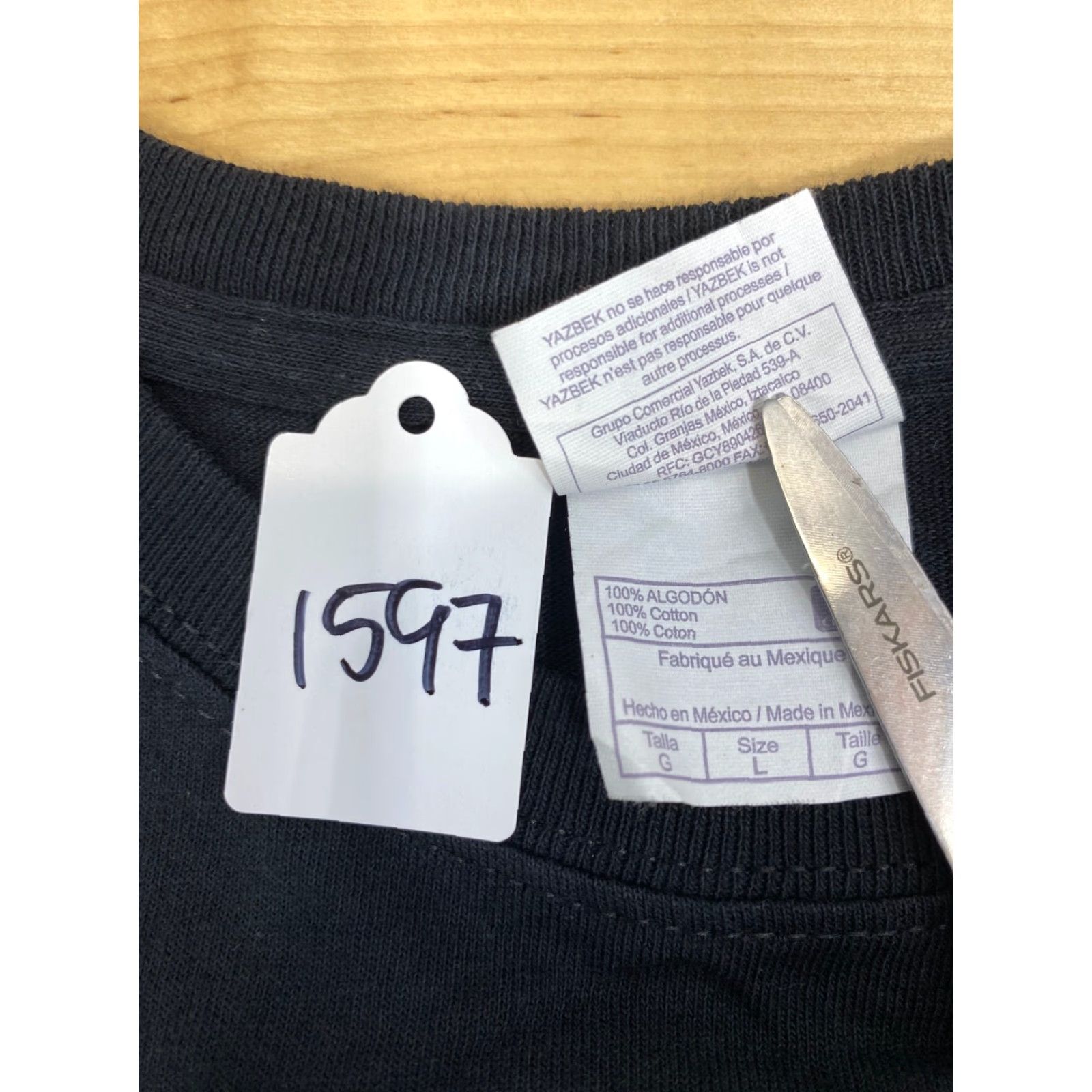Vintage Yazbek Logo Shirt Black Short Sleeve Cotton Crew Neck Women's L Size 36" / US 14 / IT 50 - 5 Thumbnail