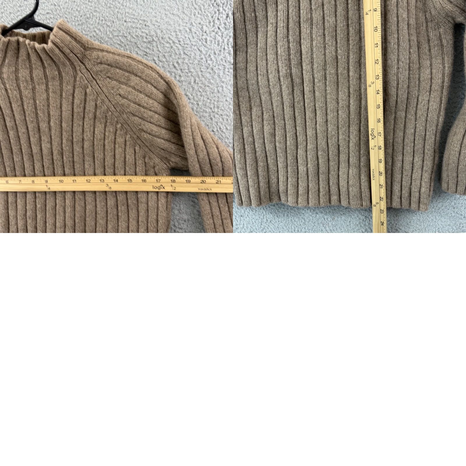 J.Crew J.Crew Brown Mock Neck Chunky Relaxed Rib Knit Lambswool Pullover - Medium Size M / US 6-8 / IT 42-44 - 8 Thumbnail