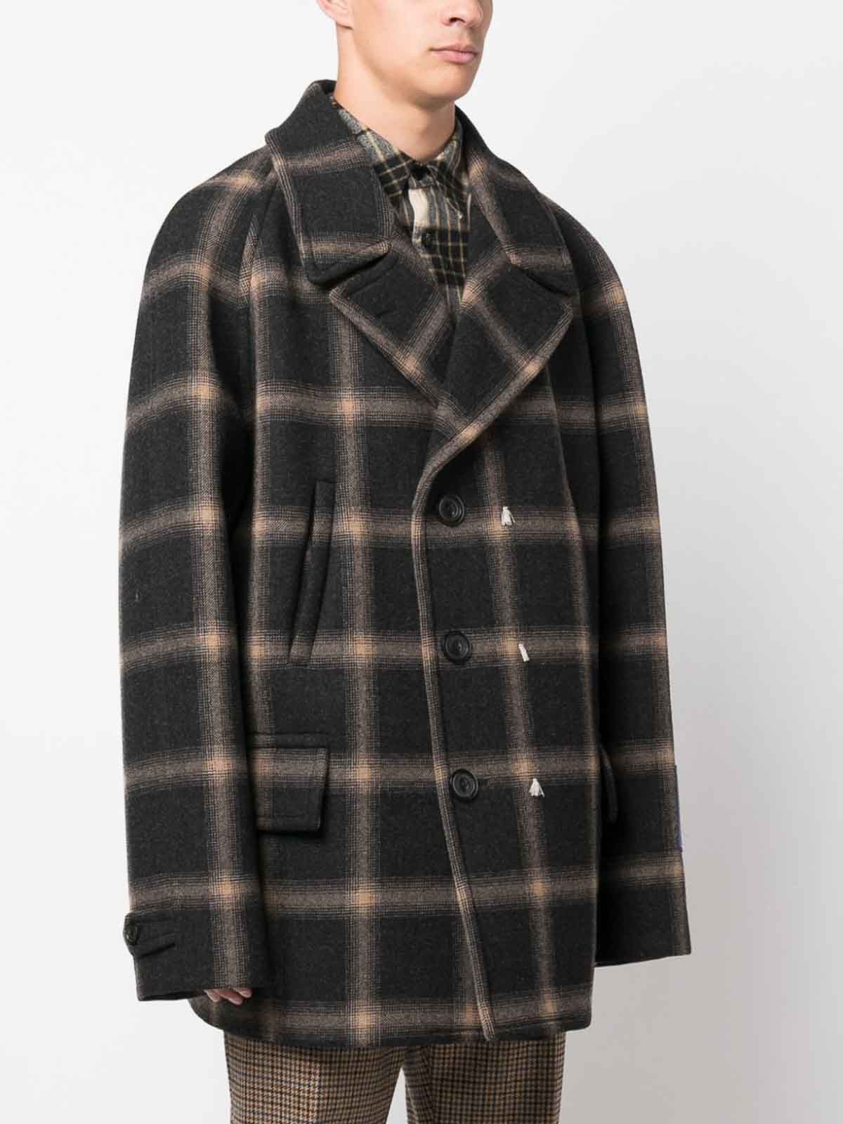 Maison Margiela o1loc1c1125 Double-breasted Coat in Black/Beige Size US M / EU 48-50 / 2 - 3 Thumbnail