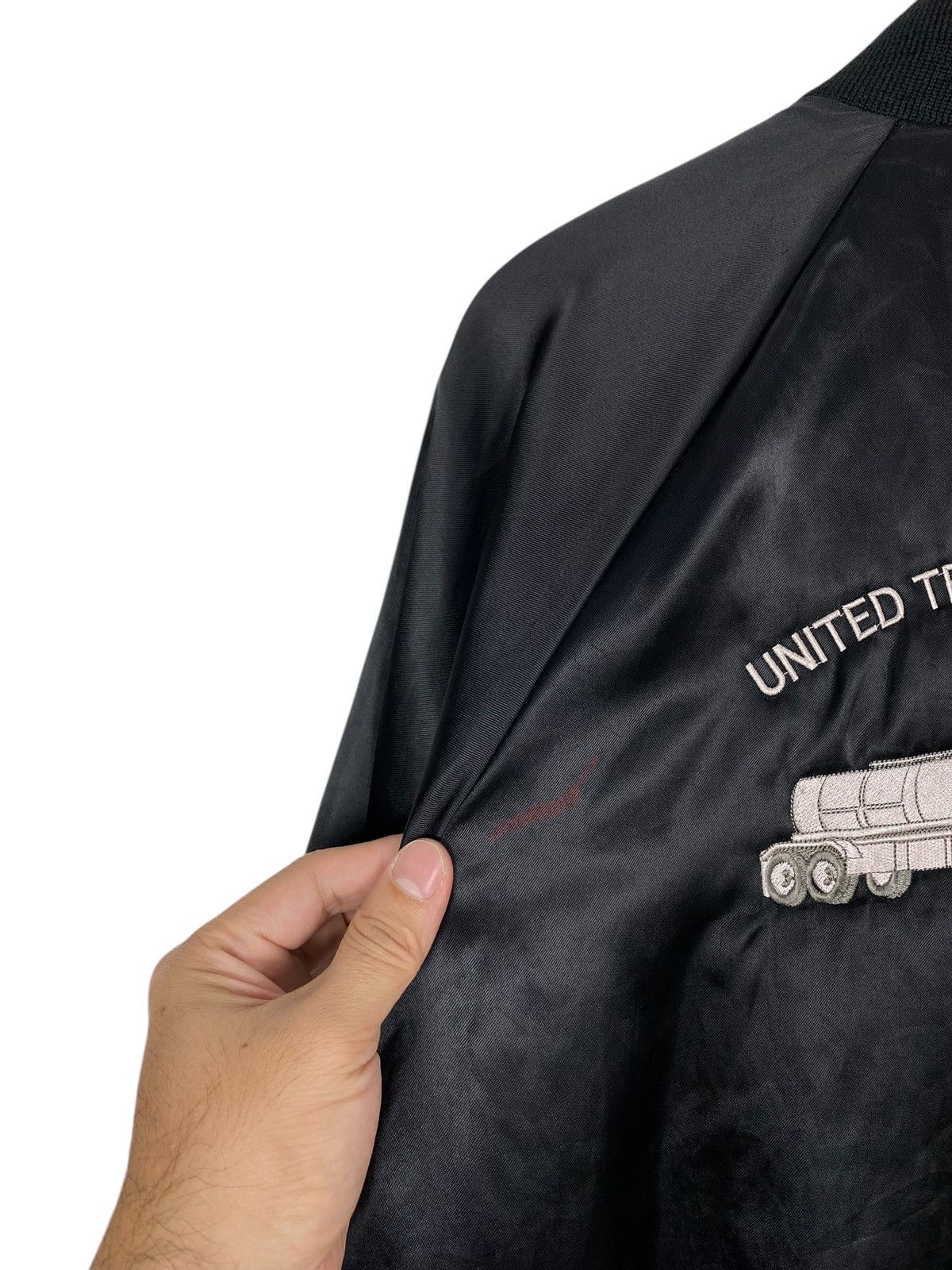 Vintage Vtg United Transport Carriers Satin Bomber Jacket Big Logo Size US M / EU 48-50 / 2 - 9 Thumbnail