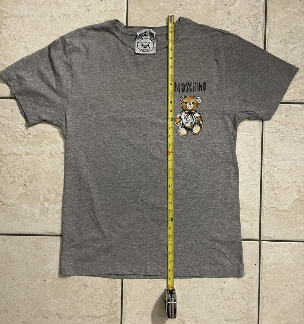 Moschino Moschino Men's Grey T-shirt Size US L / EU 52-54 / 3 - 2 Thumbnail