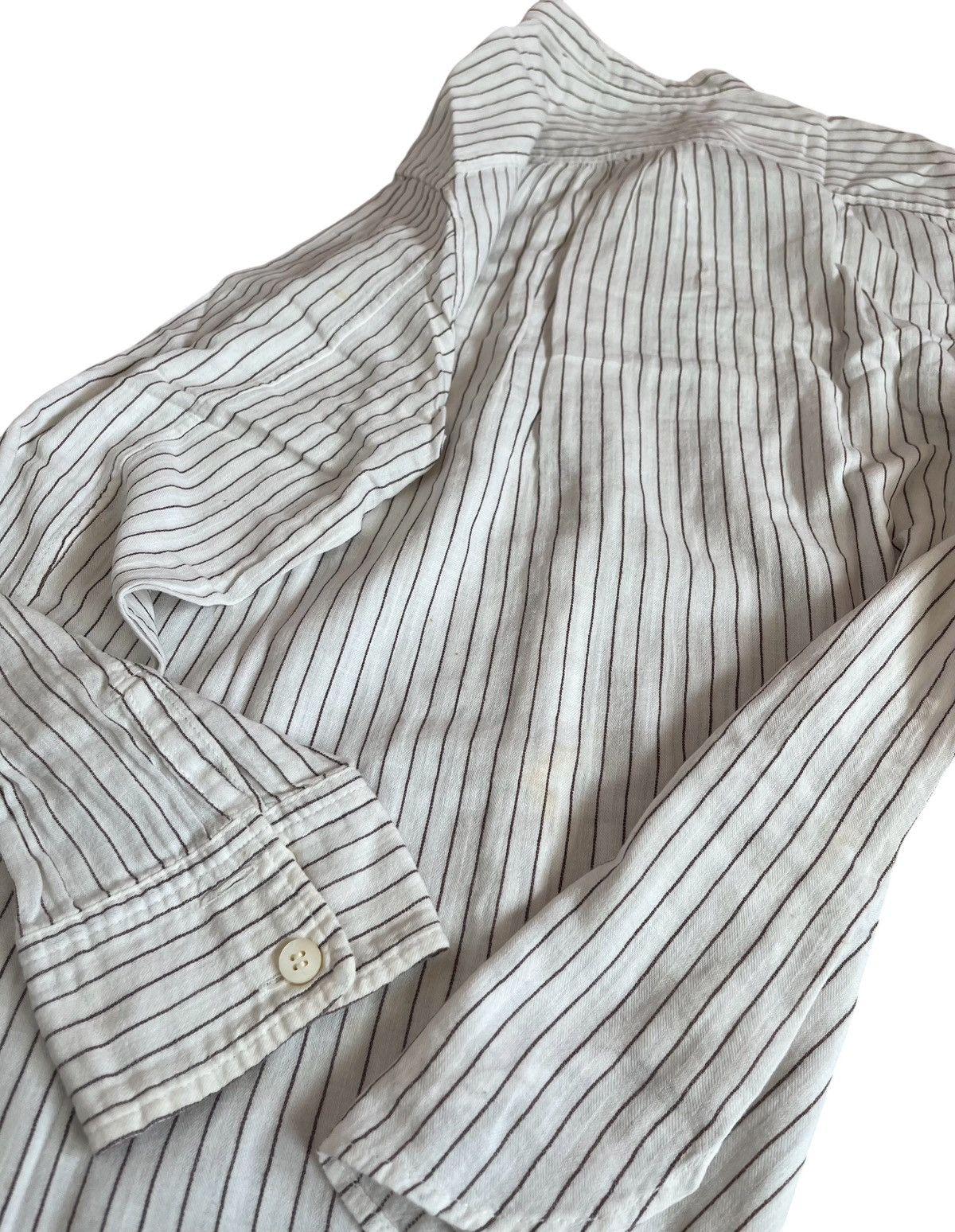 Issey Miyake TAX FREE 🇺🇸 issey miyake plantation striped collarless shirt Size US M / EU 48-50 / 2 - 4 Thumbnail