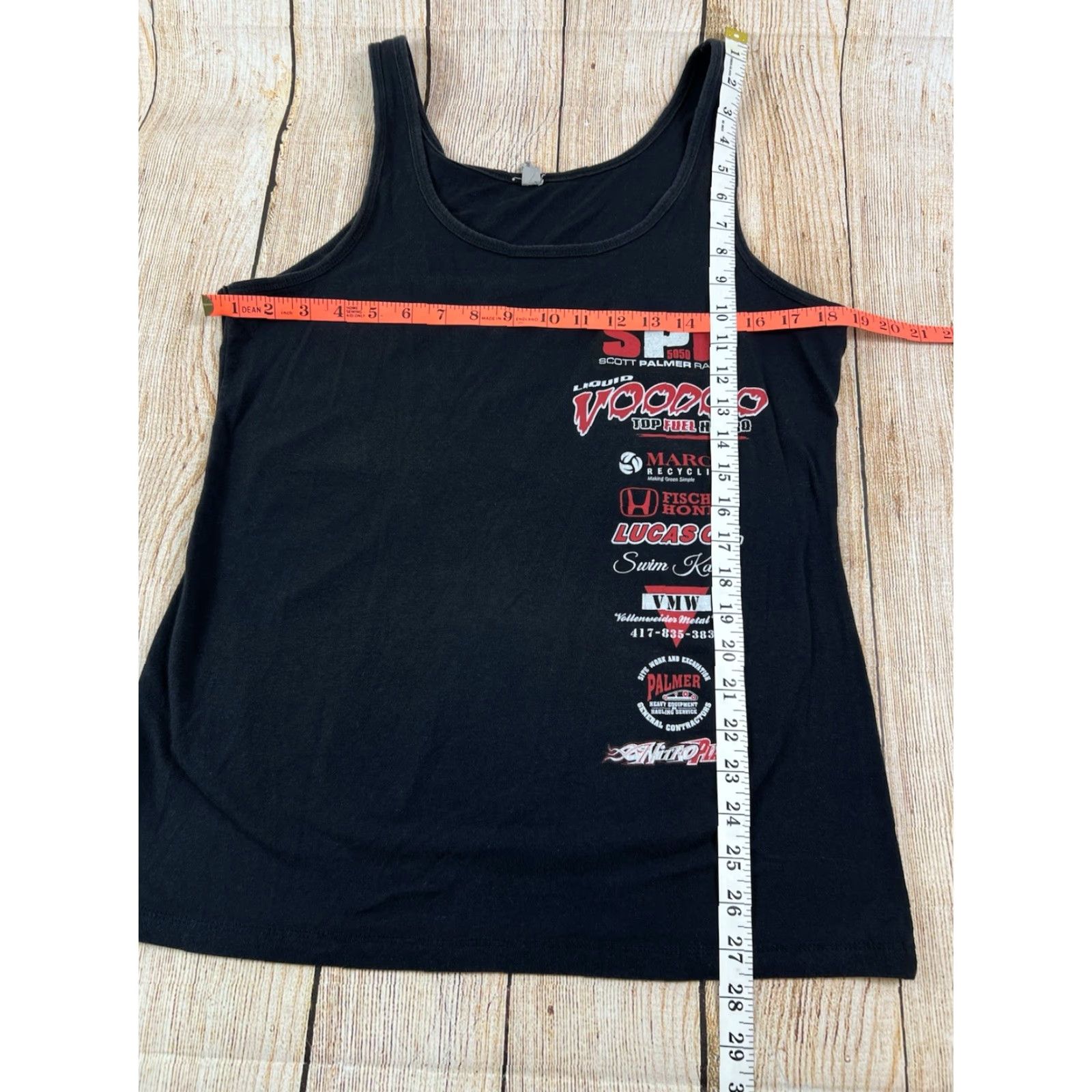 Vintage Liquid Voo Doo Tank Top Shirt Women’s XXL Black Round Neck Sleeveless Polyester Basic Graphic Pre owned Ship Racing Size XXL / US 16-18 / IT 52-54 - 5 Thumbnail