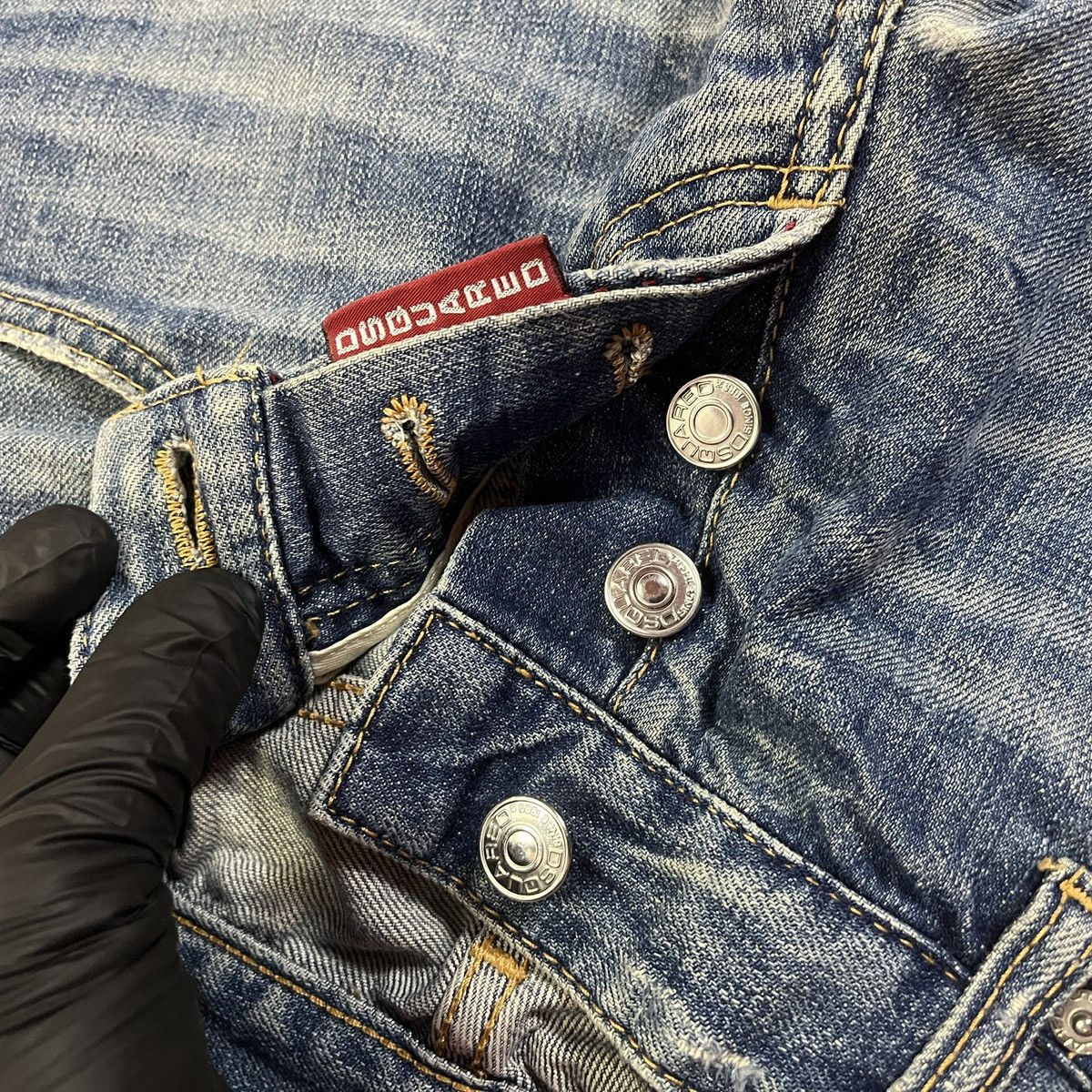 Number (N)ine Dsquared2 Distressed Light Wash Wide Leg Denim Kapital y2k Size US 27 - 5 Thumbnail