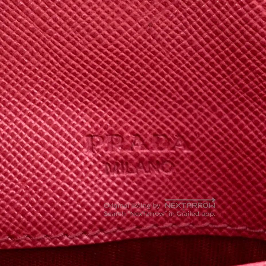 Prada Prada Red Logo Stamped Money Clip Wallet| Size ONE SIZE - 8 Thumbnail
