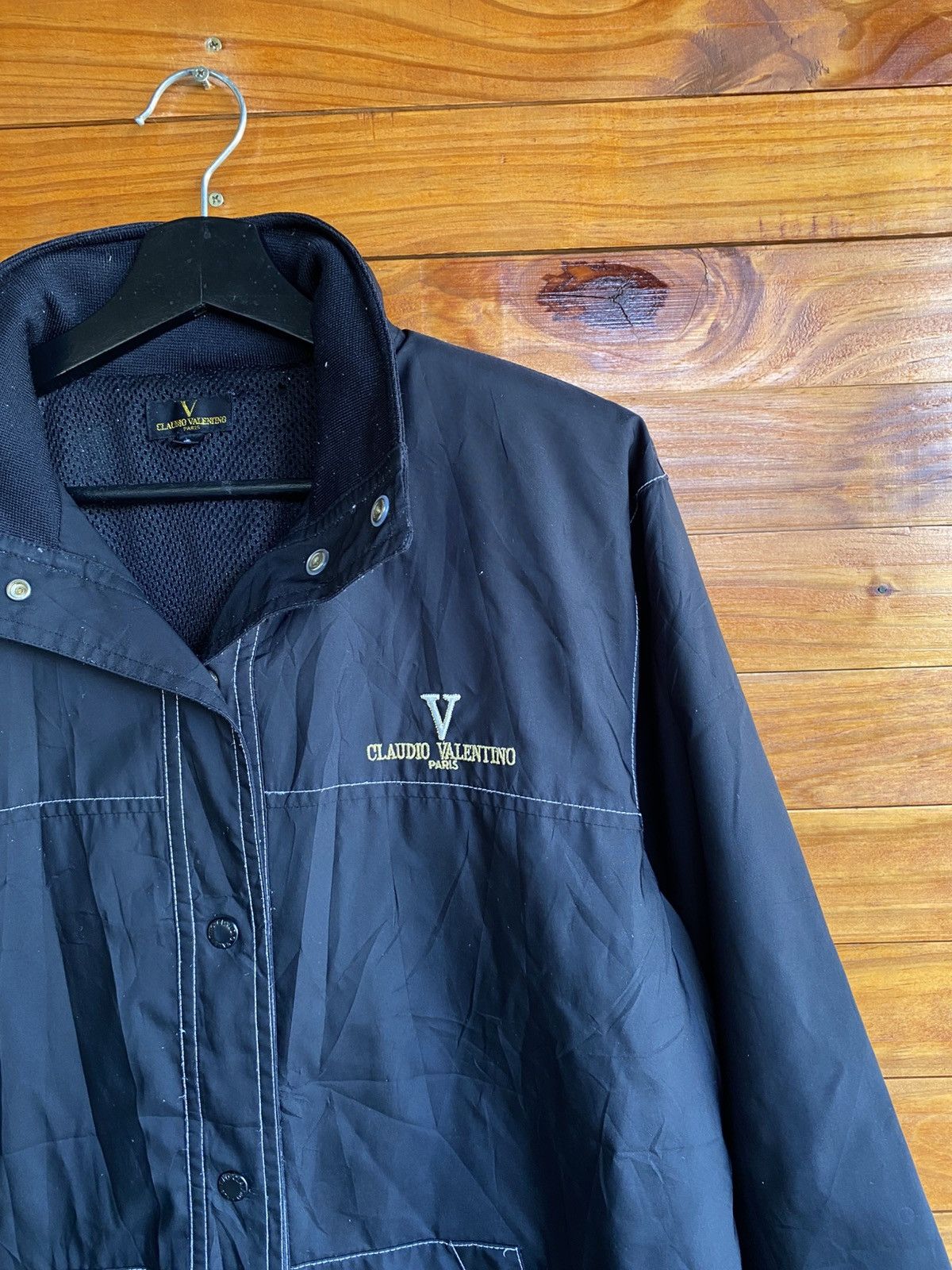 Designer Claudio Valentino Paris Black Nylon Jacket – Vintage Men’s Size US L / EU 52-54 / 3 - 6 Thumbnail