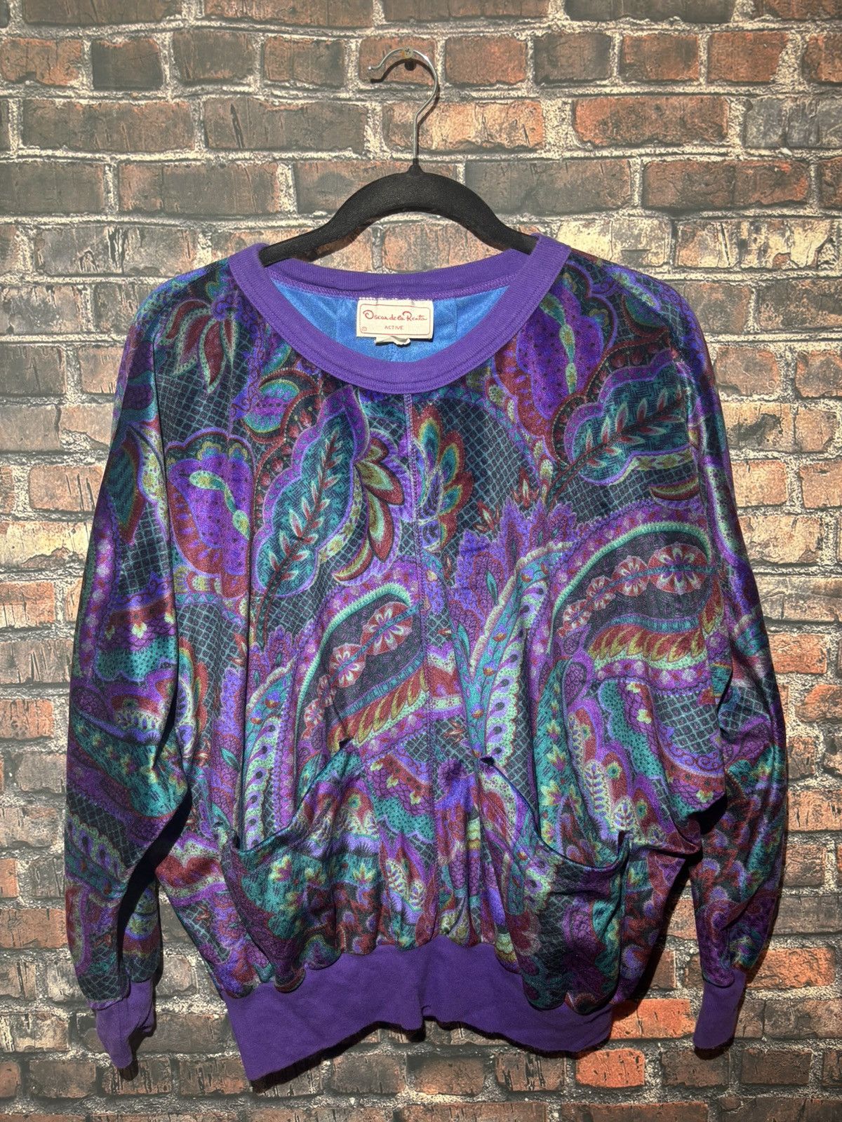 Oscar De La Renta Vintage Oscar de la Renta Active Paisley Sweatshirt L Size L / US 10 / IT 46 - 1 Thumbnail