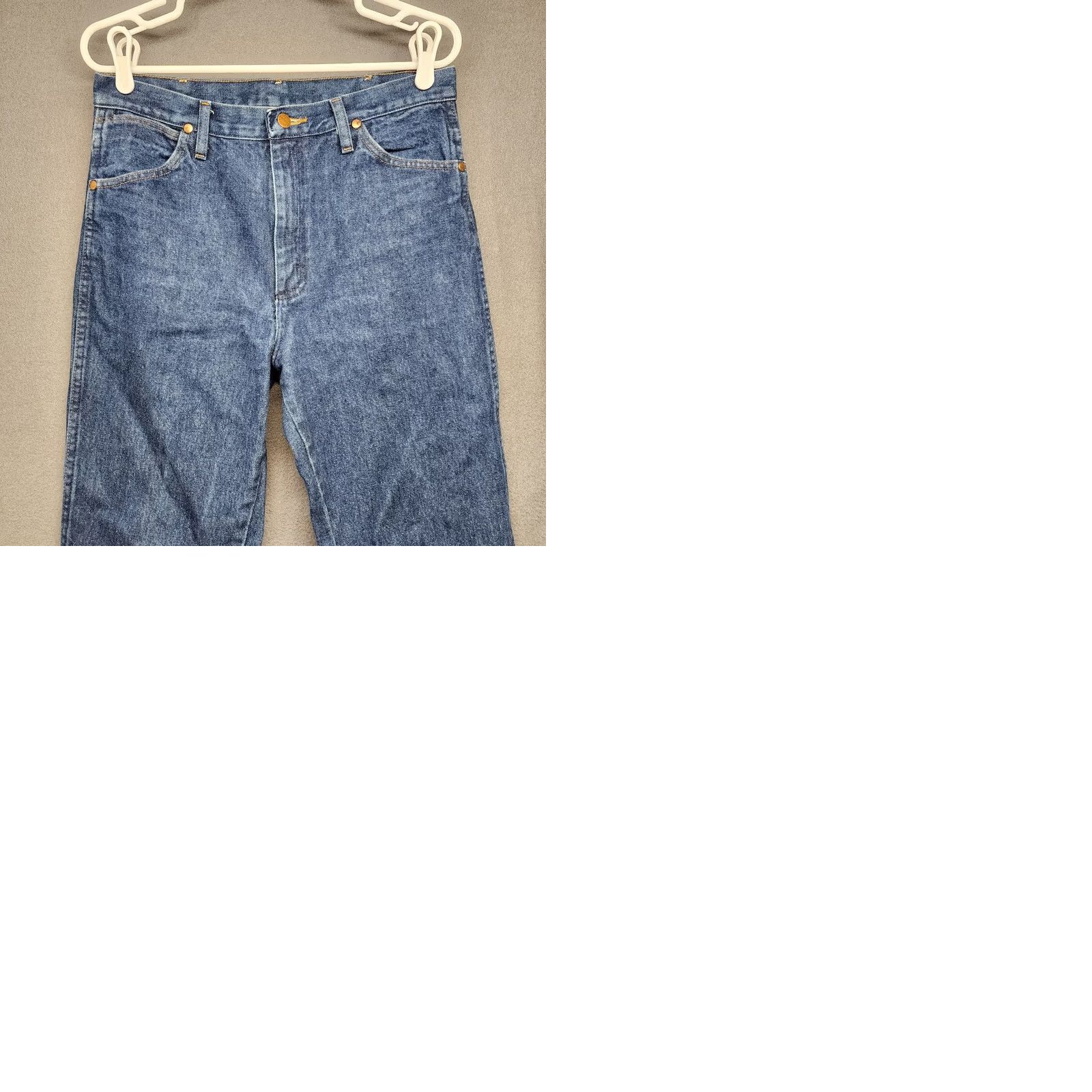 Wrangler VINTAGE Wrangler Jeans Mens 31x33 Blue Slim Cotton Western 936PWD Tagged 32x34 Size US 31 - 9 Thumbnail