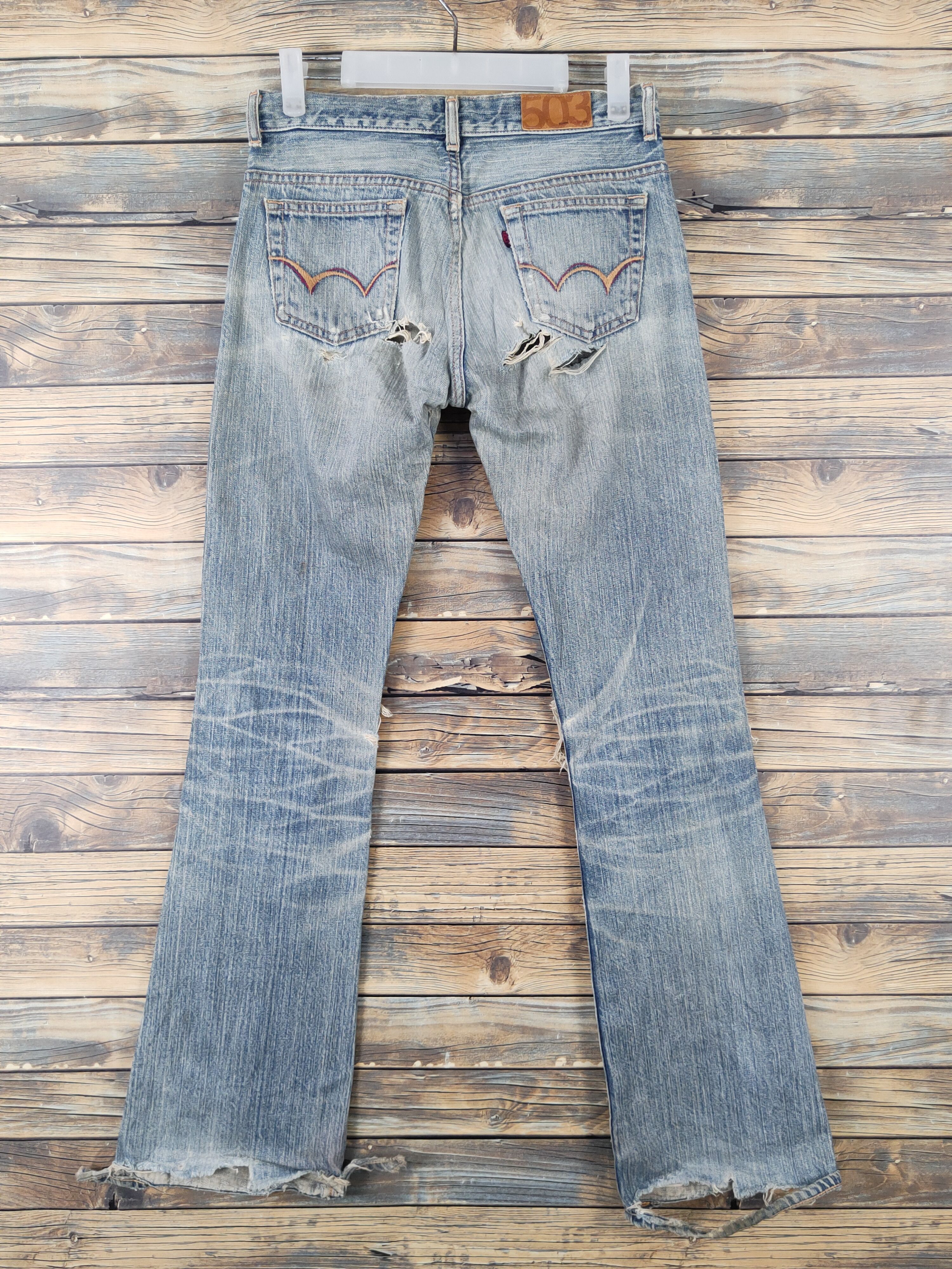 Edwin Edwin 503 Blue Distressed Ripped denim Jeans #W1969 Size 29" - 7 Thumbnail
