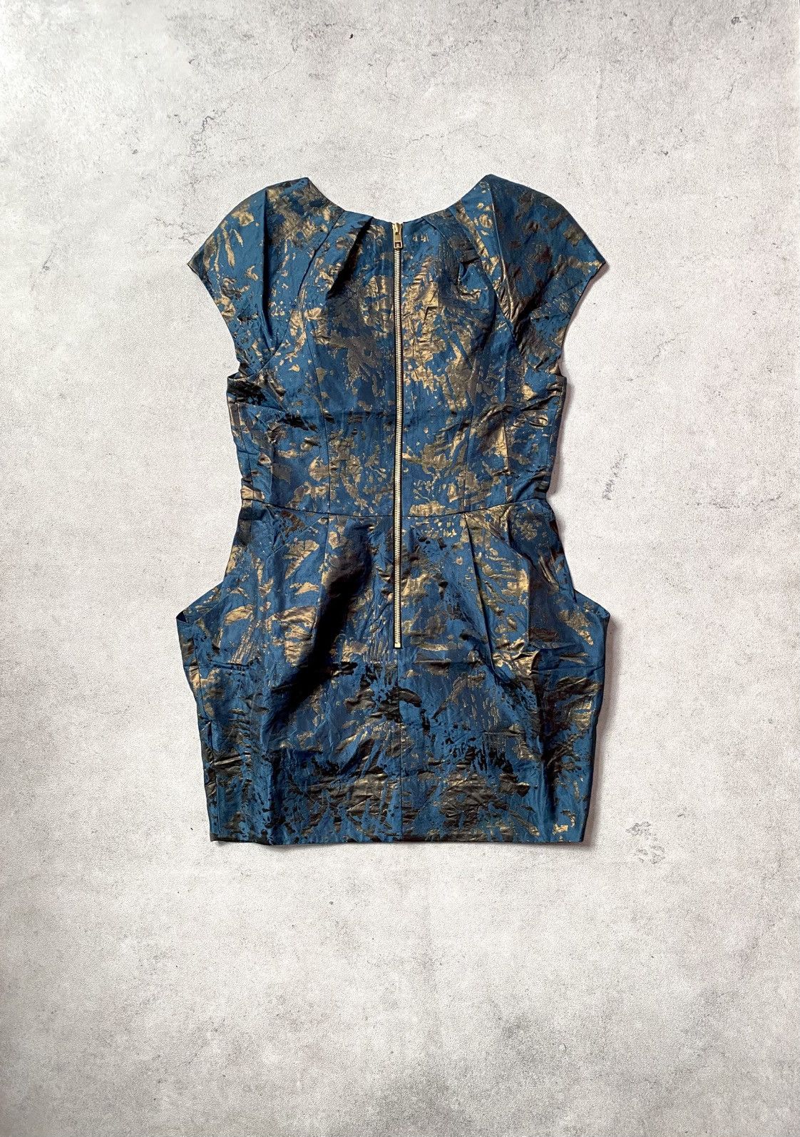 Allsaints All Saints Spitalfields Blue Gold Mini Dress Size S / US 4 / IT 40 - 2 Thumbnail