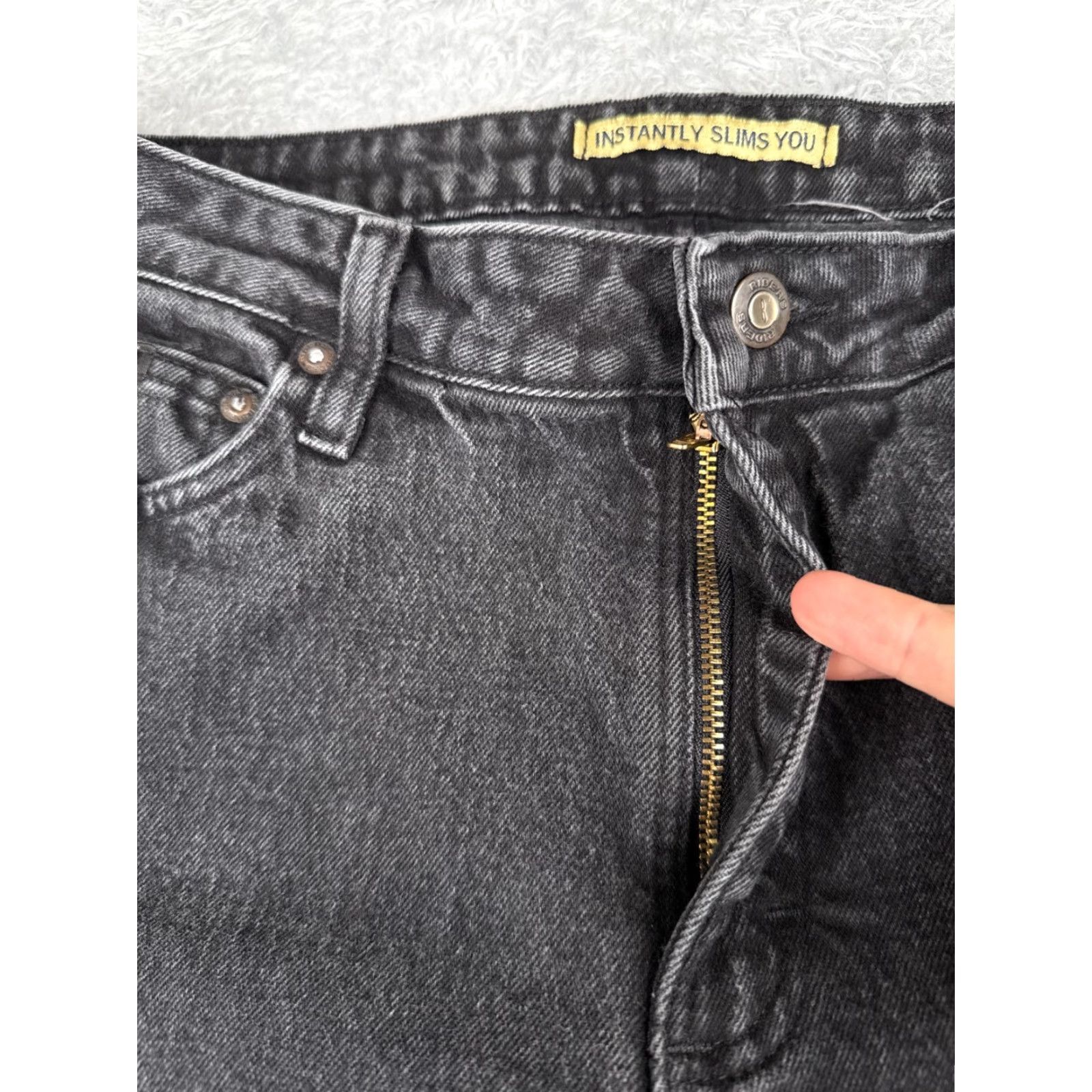 Lee Lee Jeans Womens 14 Black Mid Rise Straight Leg Denim Jeans 32x30 Size 36" / US 14 / IT 50 - 5 Thumbnail