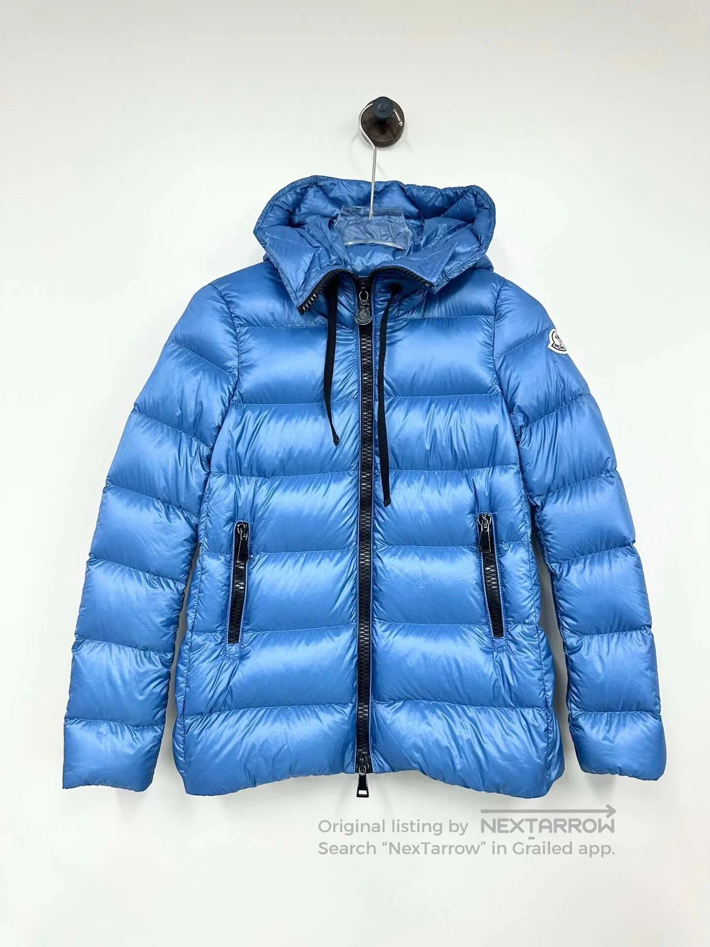 Moncler Moncler Blue Classic Embroidered Logo Down Jacket| Size XXS / US 00 / IT 34 - 1 Thumbnail