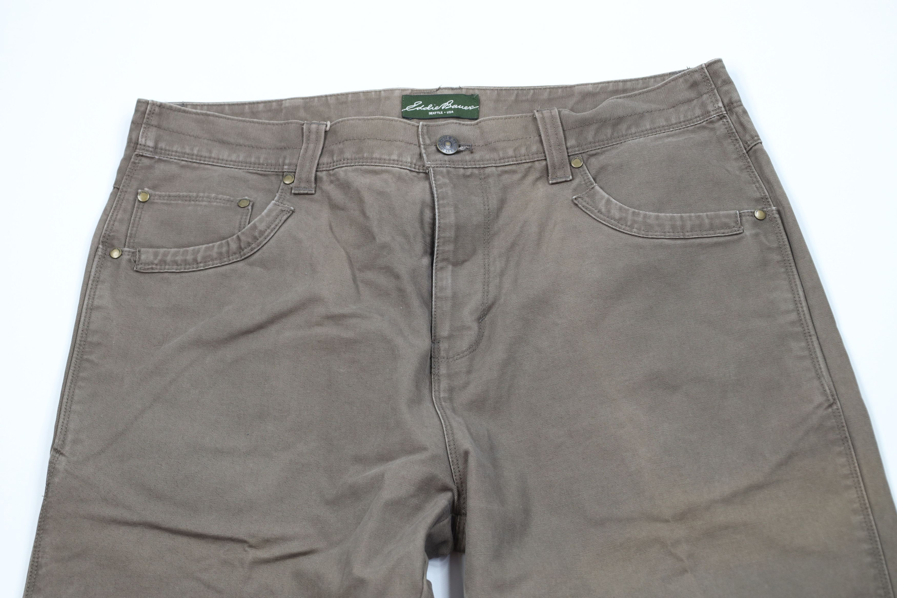 Eddie Bauer Vintage Eddie Bauer Double Knee Canvas Wide Leg Pants Brown Size US 35 - 2 Thumbnail