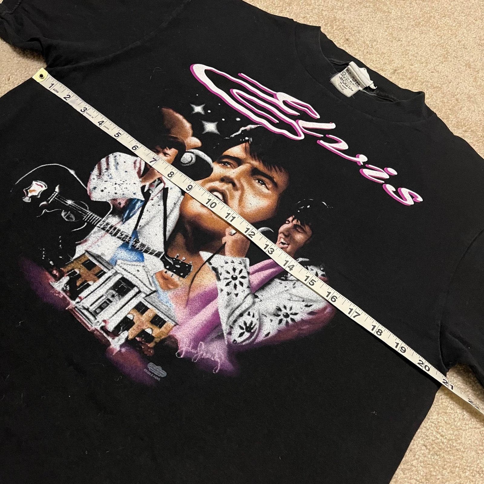 Other Vintage Elvis Presley Rap Style Pink on Black Graphic Tee Size US L / EU 52-54 / 3 - 5 Thumbnail