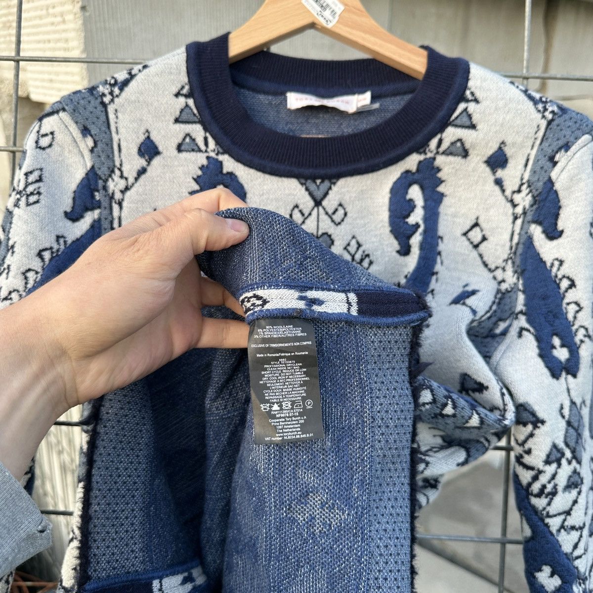Tory Burch Tory Burch Tapestry Jacquard Sweater Knitwear M Damask Wool Size M / US 6-8 / IT 42-44 - 9 Thumbnail
