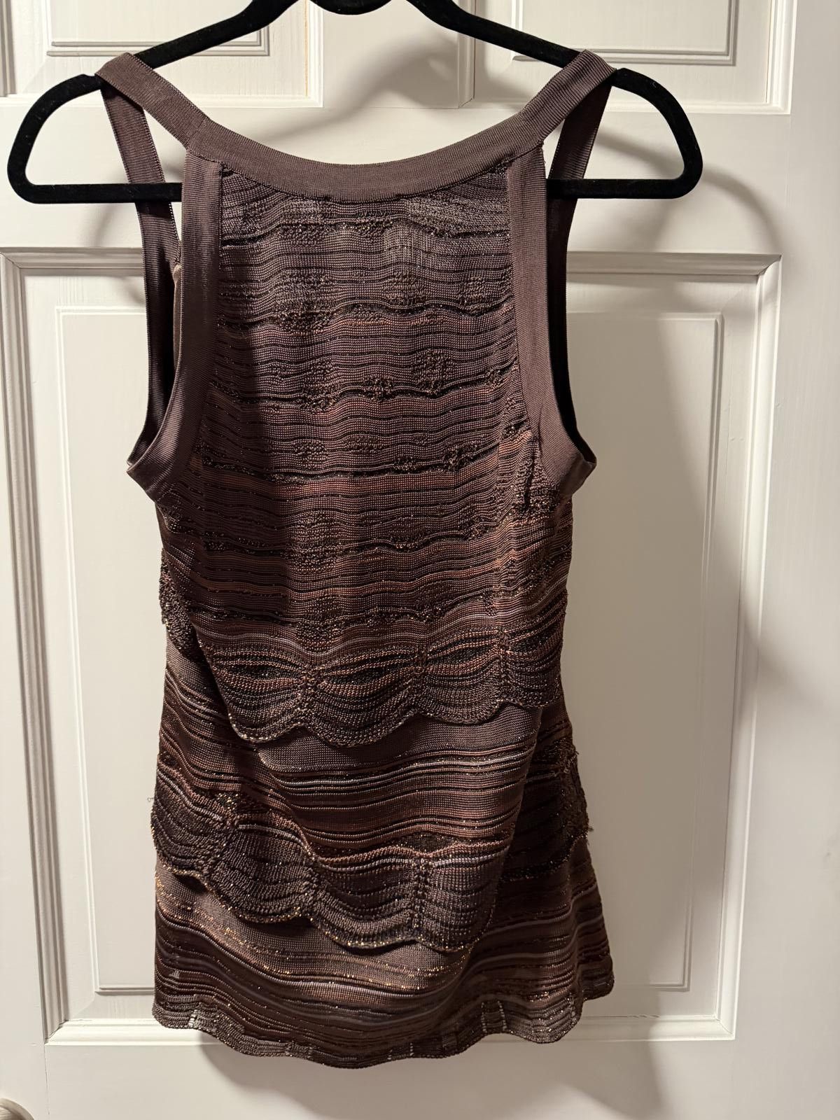 Other White House Black Market Brown Beaded Sleeveless Top Medium Size M / US 6-8 / IT 42-44 - 3 Thumbnail