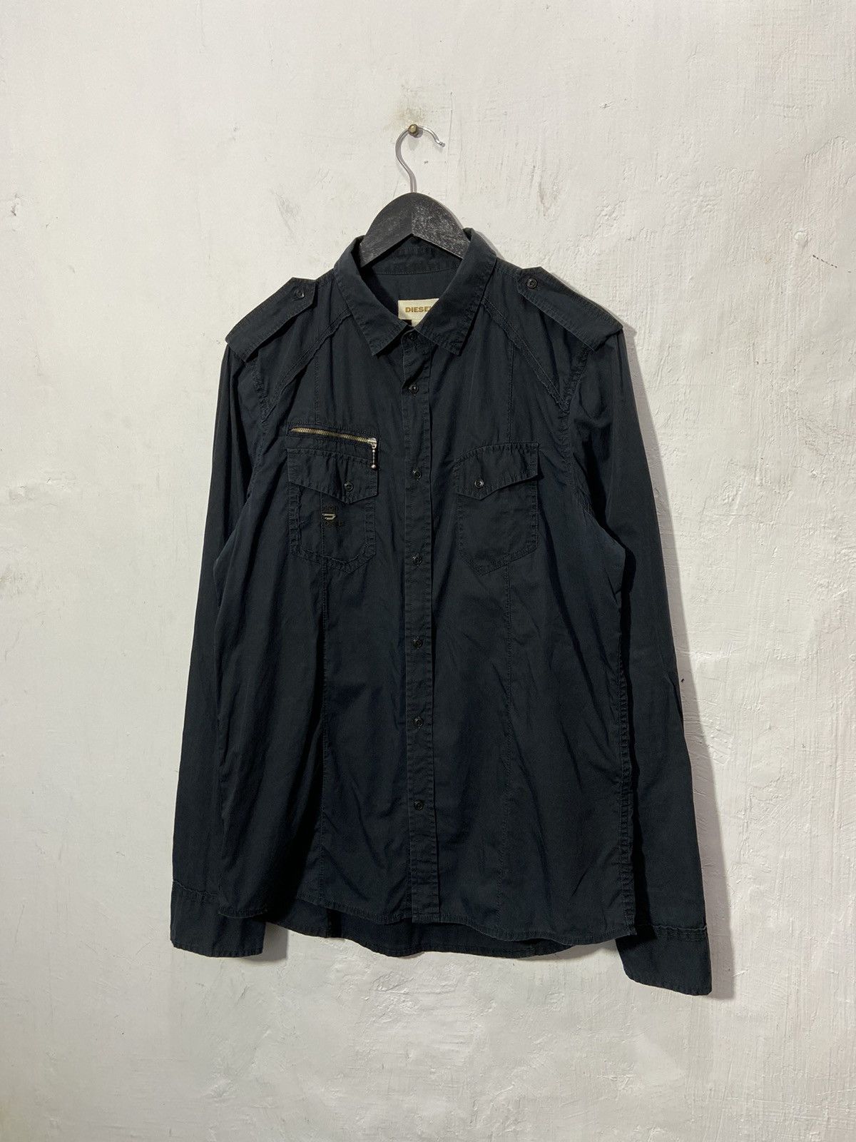 Diesel × If Six Was Nine × Vintage Diesel Button Up Shirt Long Sleeve Navy Size US L / EU 52-54 / 3 - 1 Thumbnail