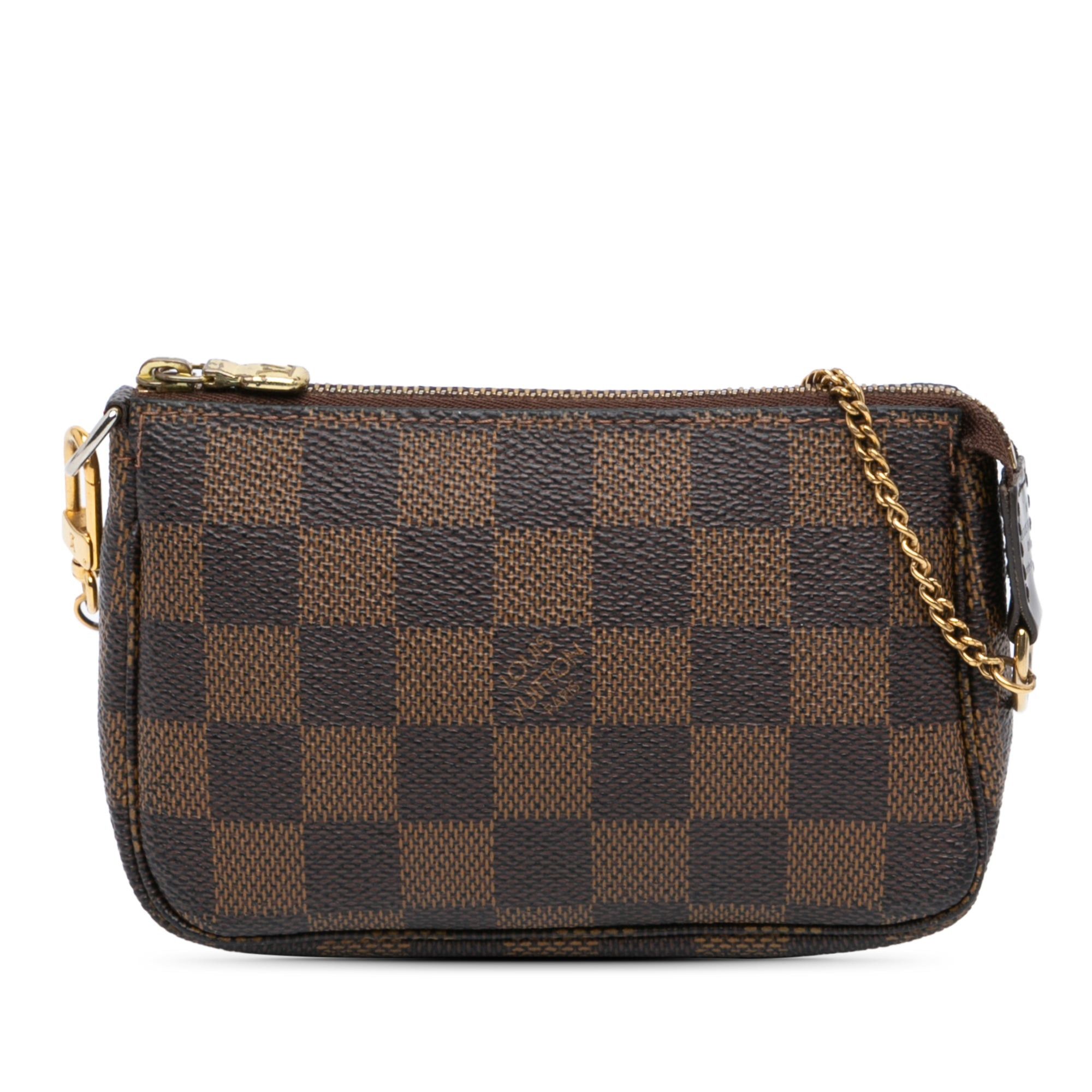 Louis Vuitton Louis Vuitton Damier Ebene Mini Pochette Accessories Brown Size ONE SIZE - 1 Thumbnail