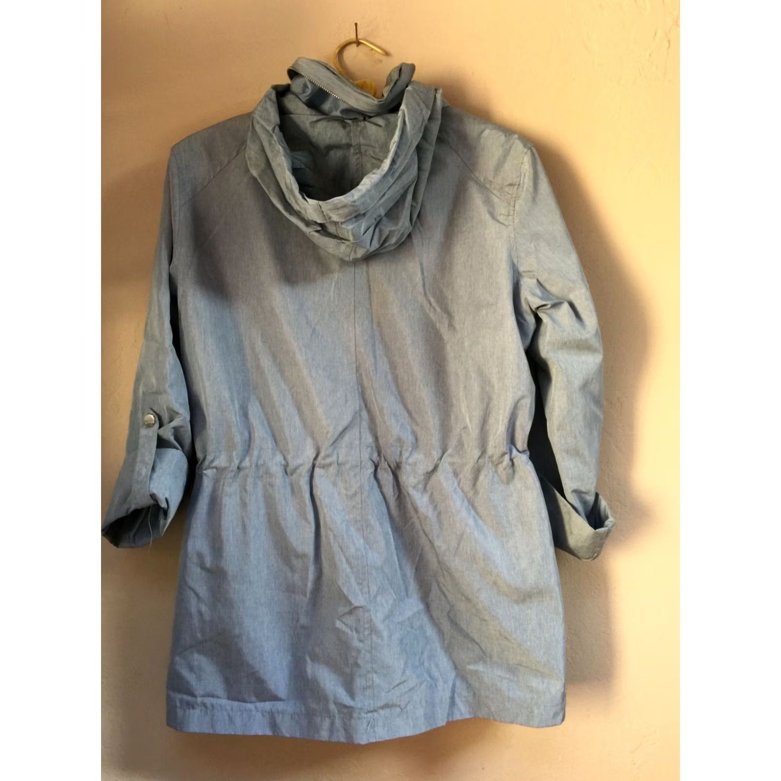 Vintage Style & Co Womens Hooded Anorak Jacket Long Sleeve Full Zip Washed Blue Sz Small Size S / US 4 / IT 40 - 3 Thumbnail