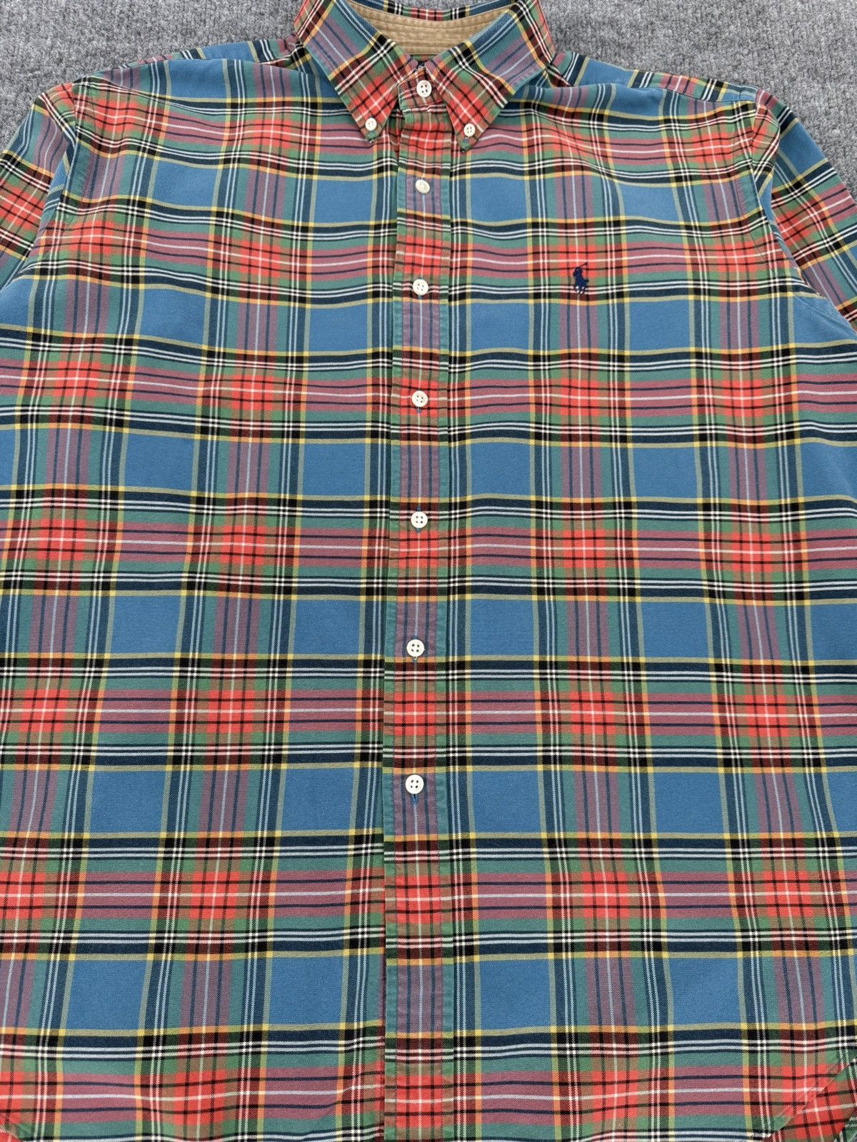 Polo Ralph Lauren Vintage Polo Ralph Lauren Plaid OCBD Shirt XL Blue Red Size US XL / EU 56 / 4 - 2 Thumbnail