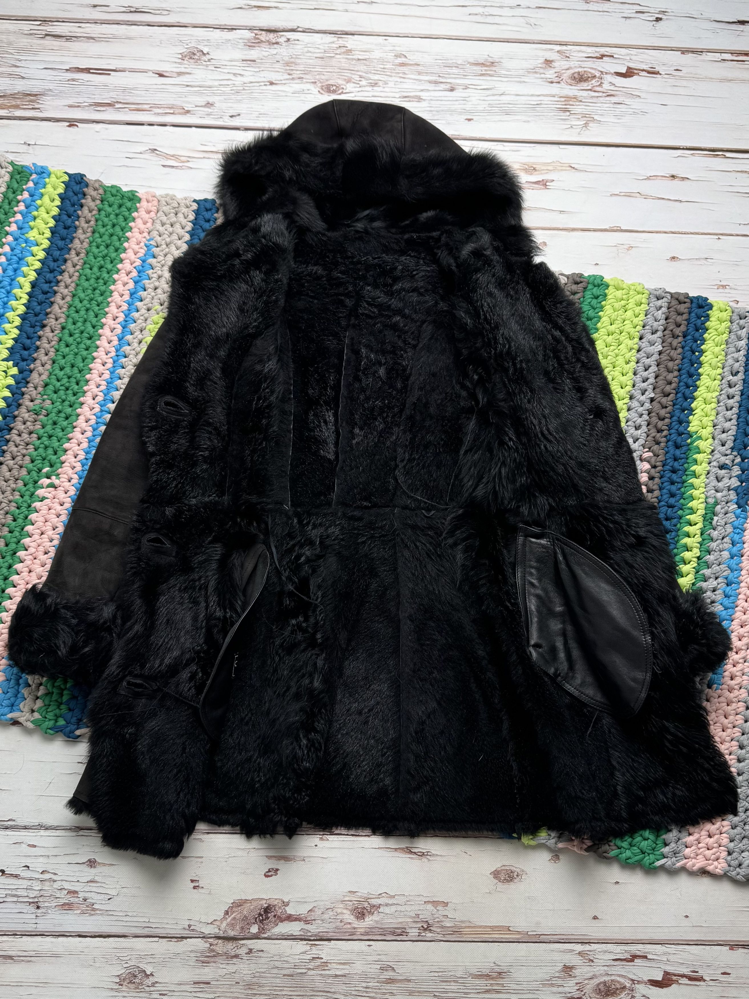 Vintage Vintage Real Sheepskin Hooded Coat (D10)(D15) Size XS / US 0-2 / IT 36-38 - 12 Thumbnail