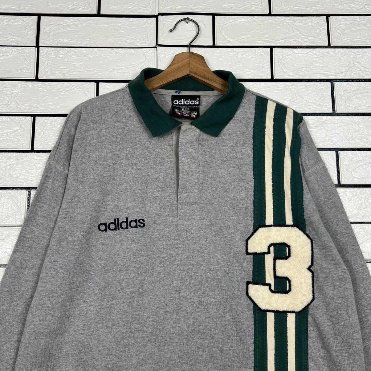 Adidas Vintage 90's ADIDAS Big Logo Long Sleeve Polos #4029-C183 Size US M / EU 48-50 / 2 - 2 Thumbnail