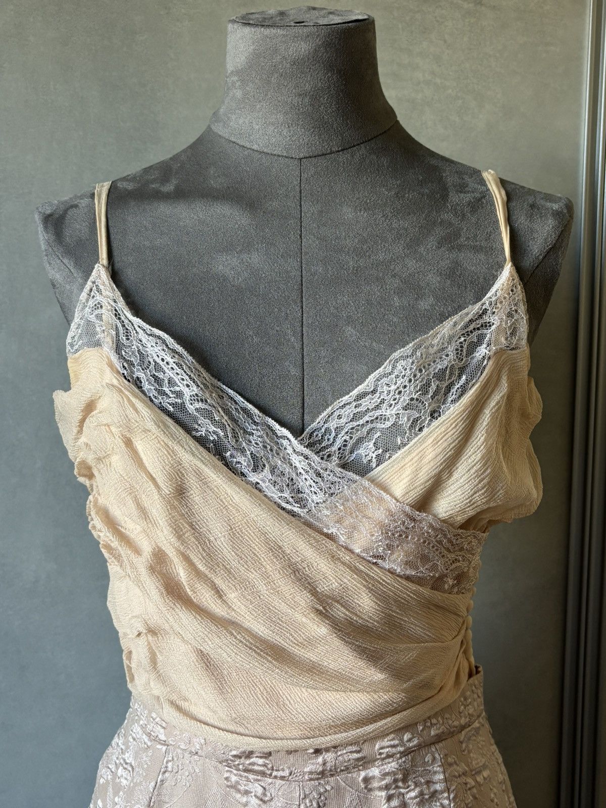 Dior CHRISTIAN DIOR Pink silk and lace dress Size S / US 4 / IT 40 - 2 Thumbnail
