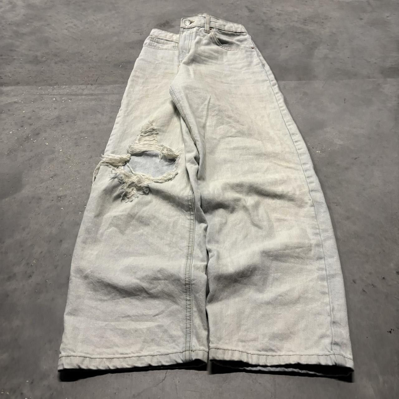 Japanese Brand × Vintage Crazy Vintage Y2K/2000s Grunge Light Wash Distressed Denim Jeans! Size US 30 / EU 46 - 3 Thumbnail