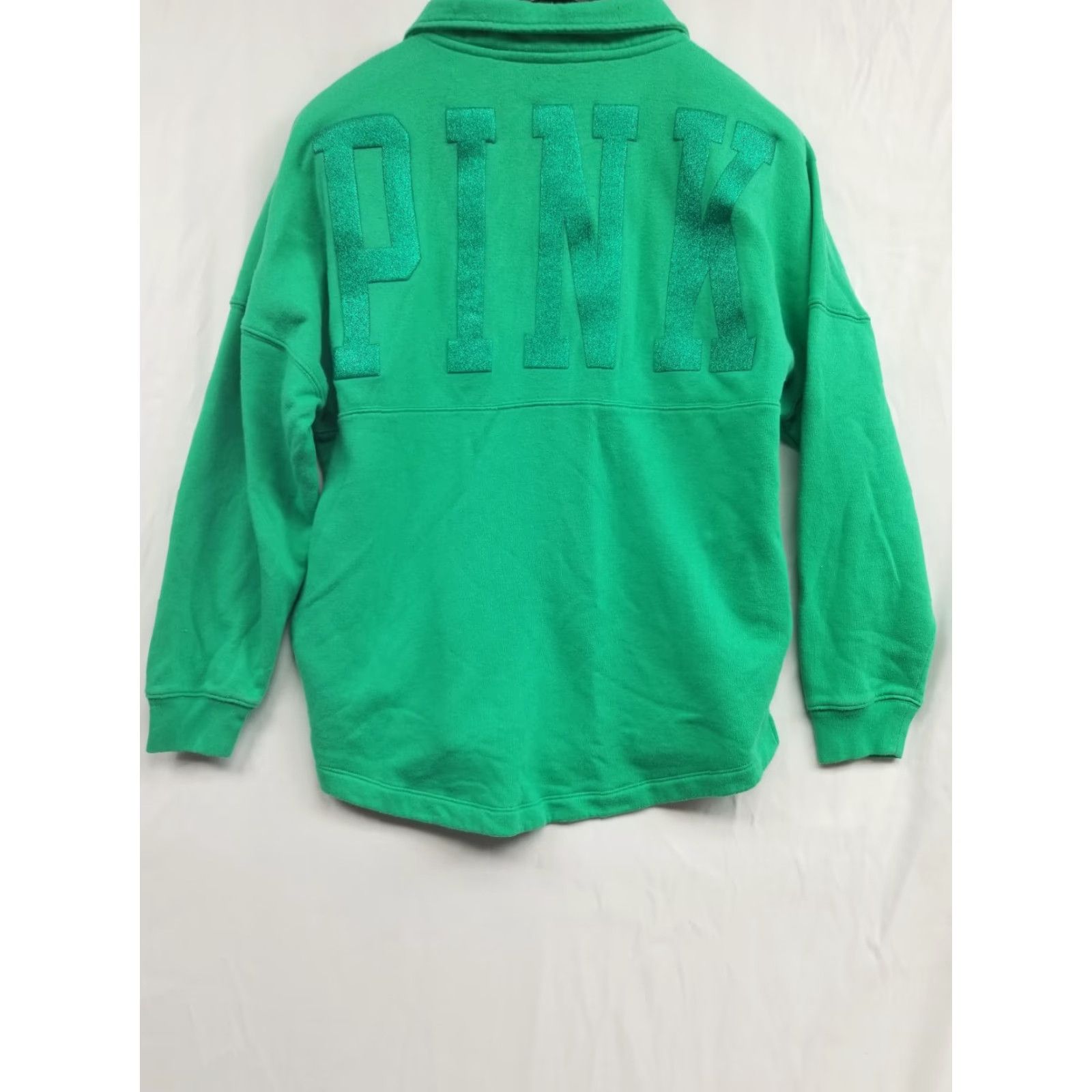 Victoria's Secret VINTAGE Victoria's Secret PINK Sweatshirt 1/4 Zip Sweater Women Size S Green Long Sleeve Pullover Mock Neck Activewear Regular Fit Size S / US 4 / IT 40 - 2 Thumbnail