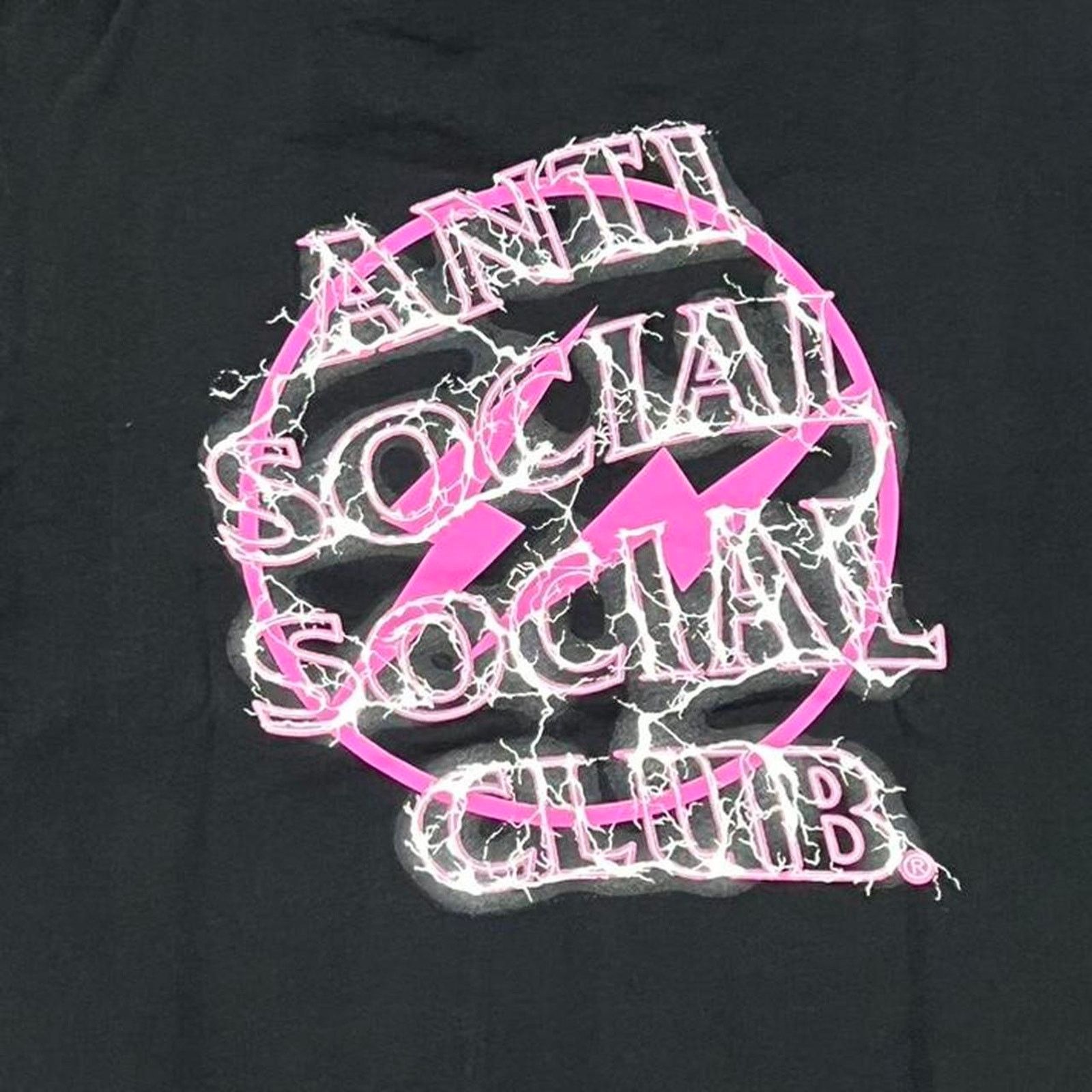 Anti Social Social Club ASSC x Fragment Design Bolt Crewneck (Black/Pink) Size US L / EU 52-54 / 3 - 4 Thumbnail