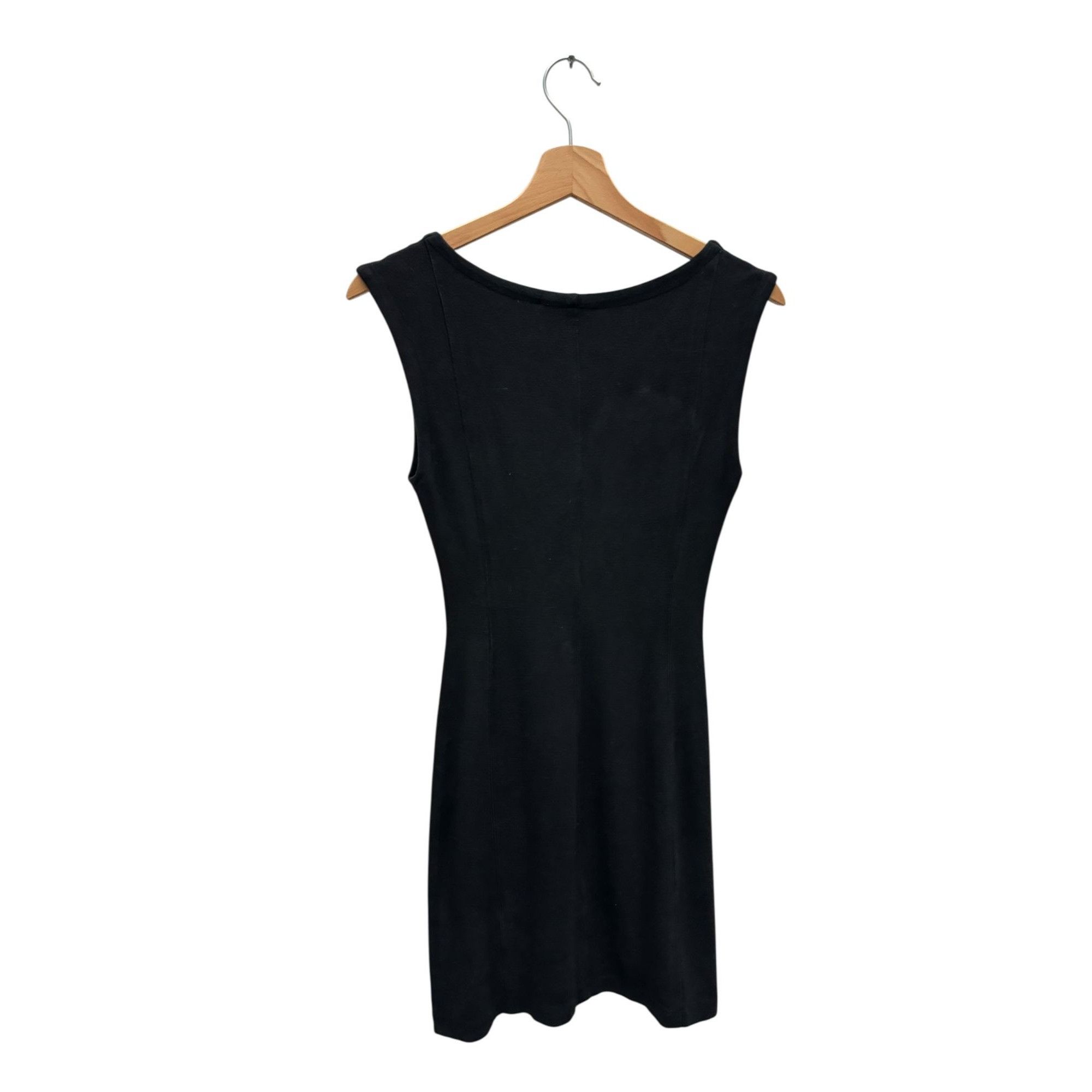 Yves Saint Laurent 1980s Vintage Black Cotton Mini Dress Size S / US 4 / IT 40 - 6 Thumbnail