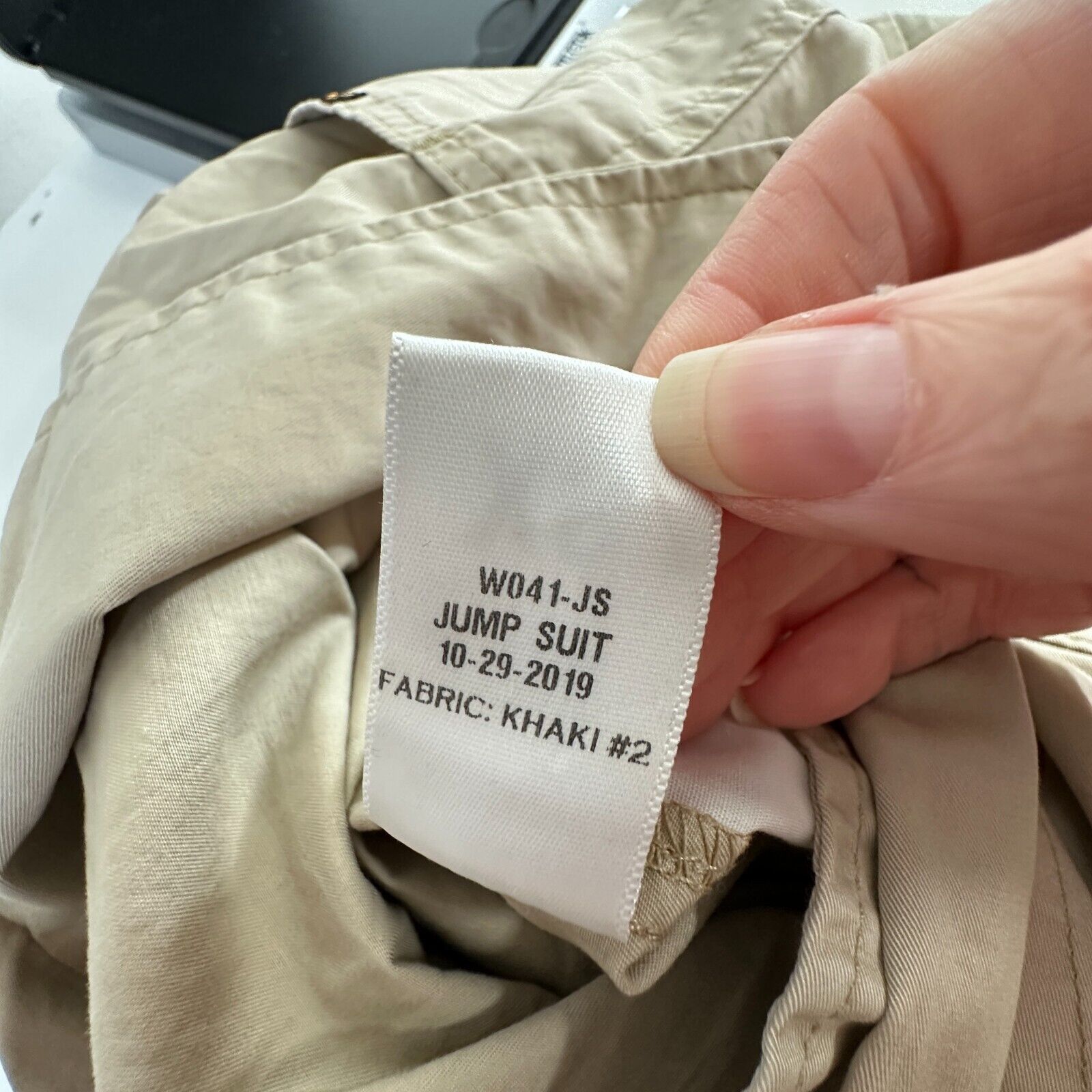 Civilianaire Civilianaire Khaki Twill Zip Long Sleeve Utility Jumpsuit XS Size 26" / US 2 / IT 38 - 9 Thumbnail